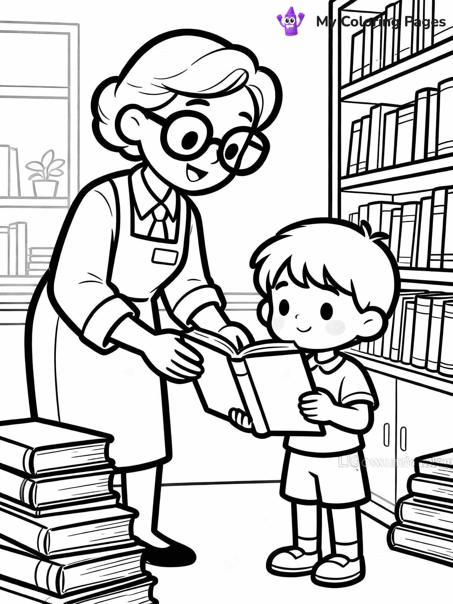 Library Coloring Pages - 9