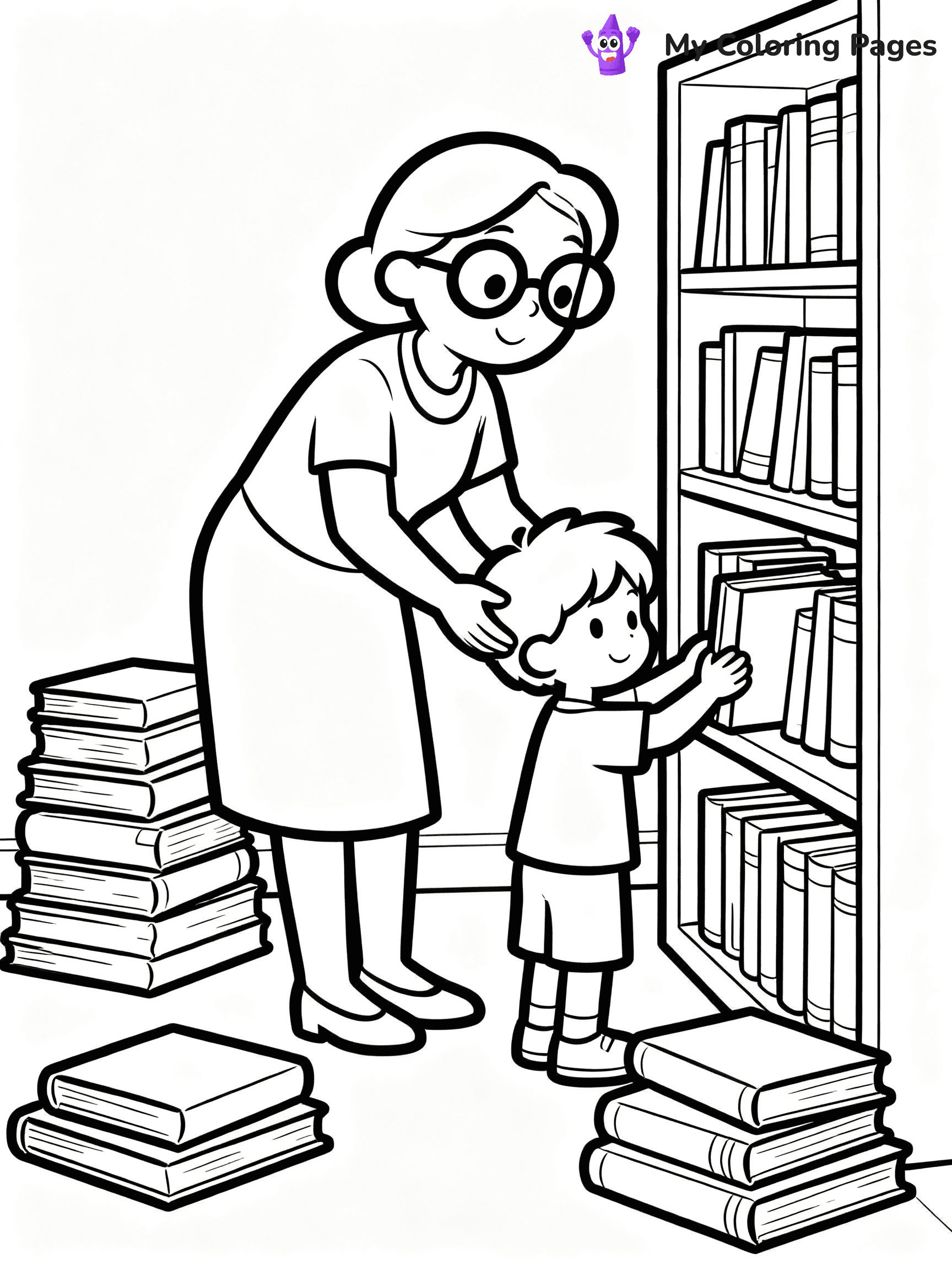 Library Coloring Pages - 8
