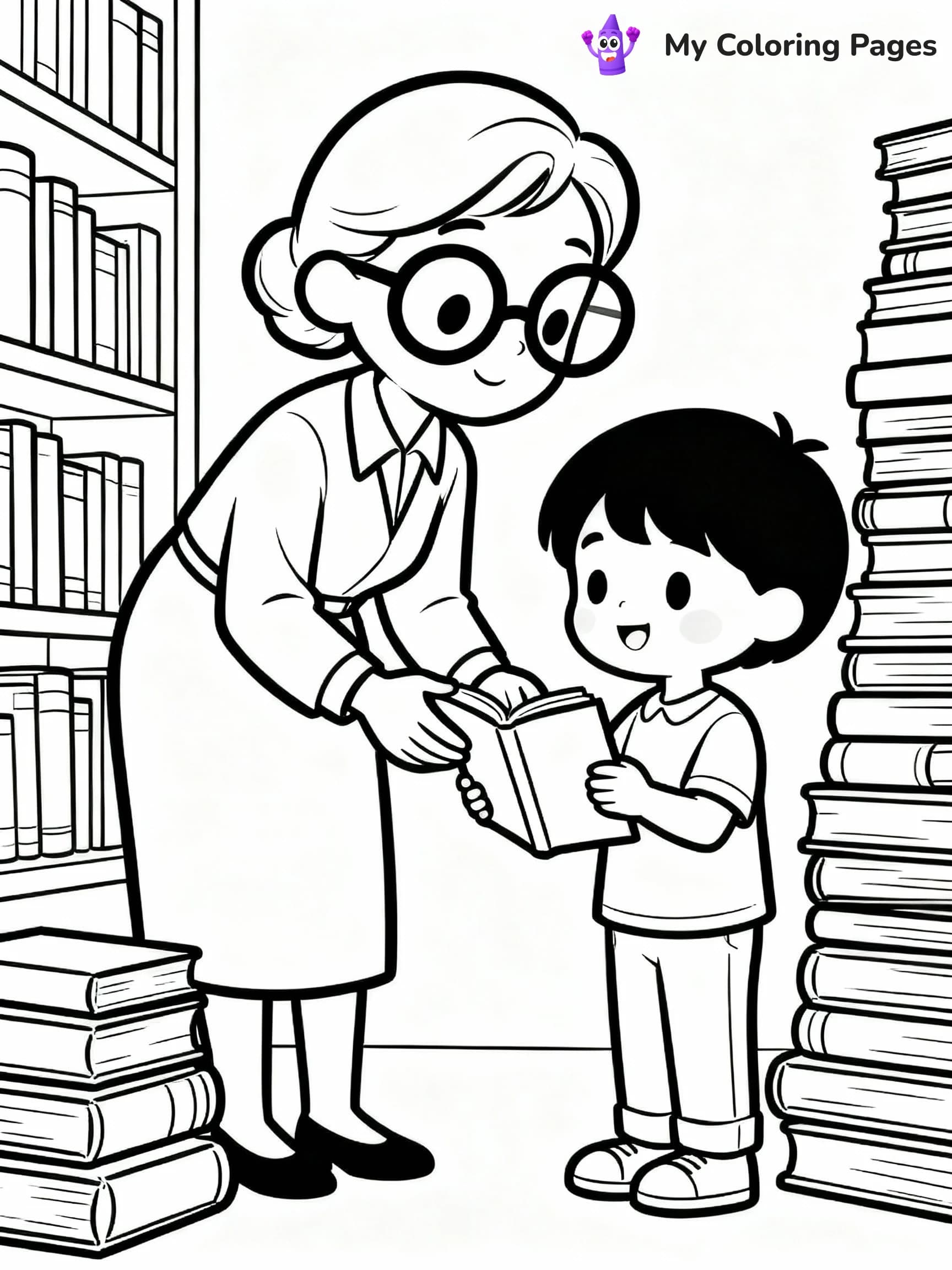 Library Coloring Pages - 7