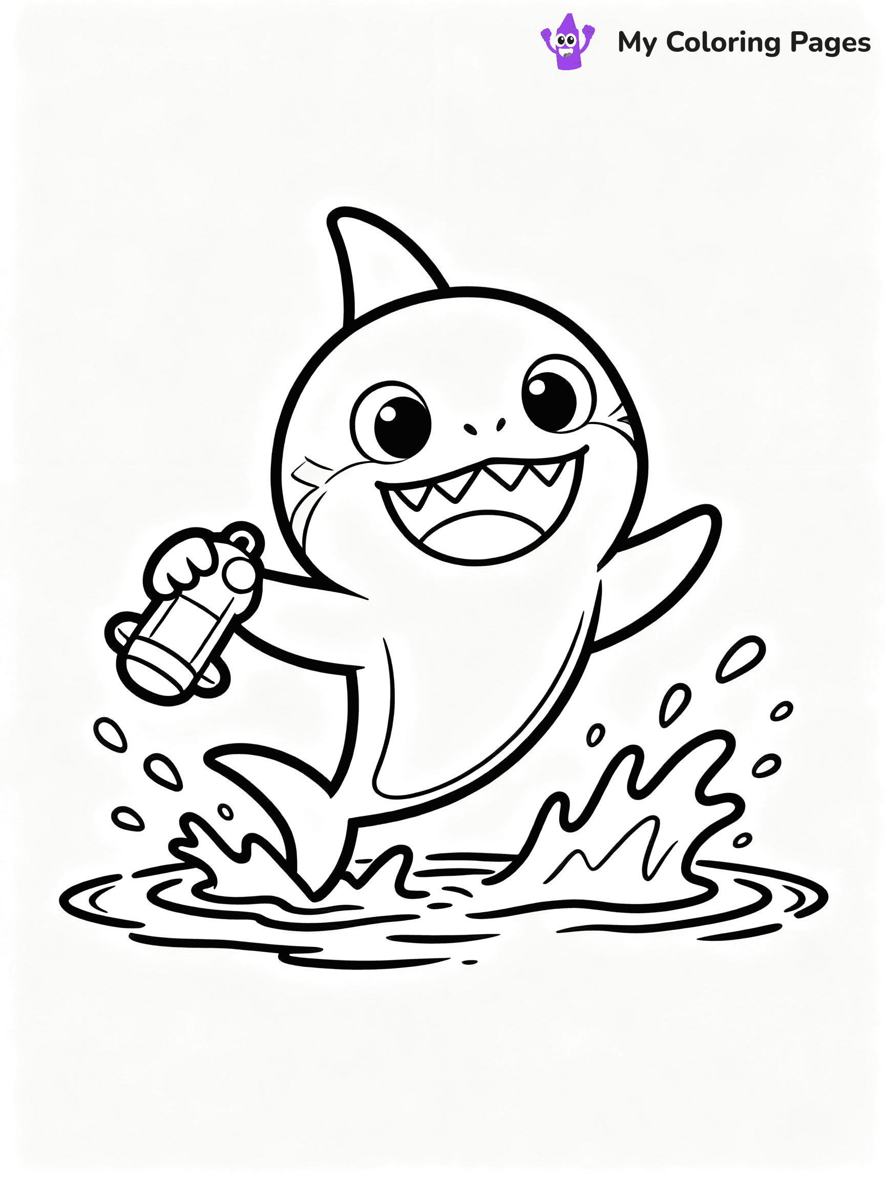 Baby Shark Coloring Pages - 1
