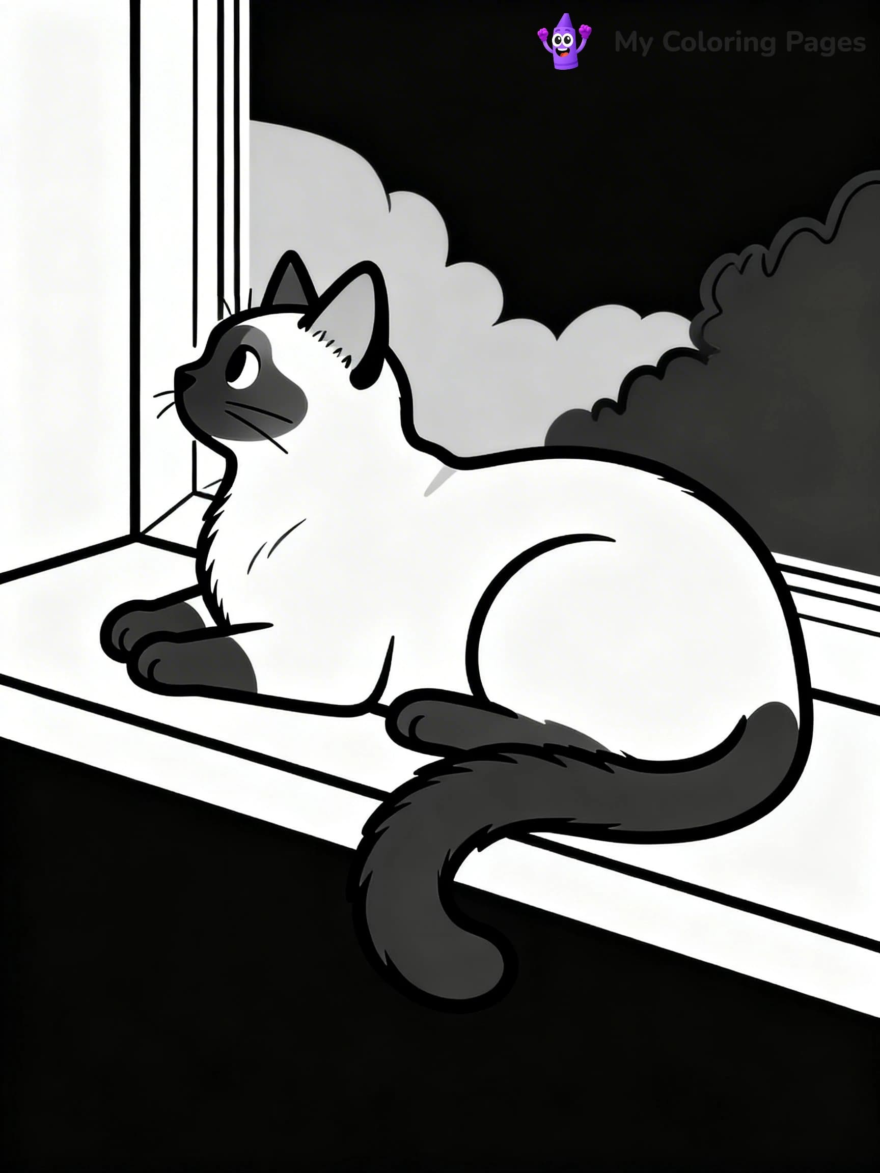 Siamese Cat Coloring Pages - 19