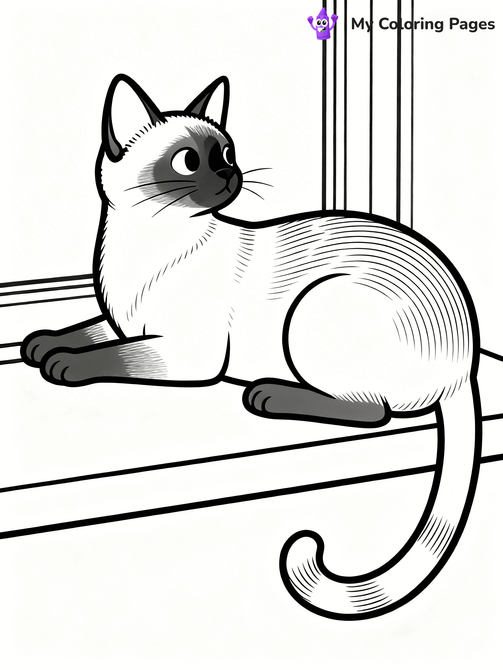 Siamese Cat Coloring Pages - 17