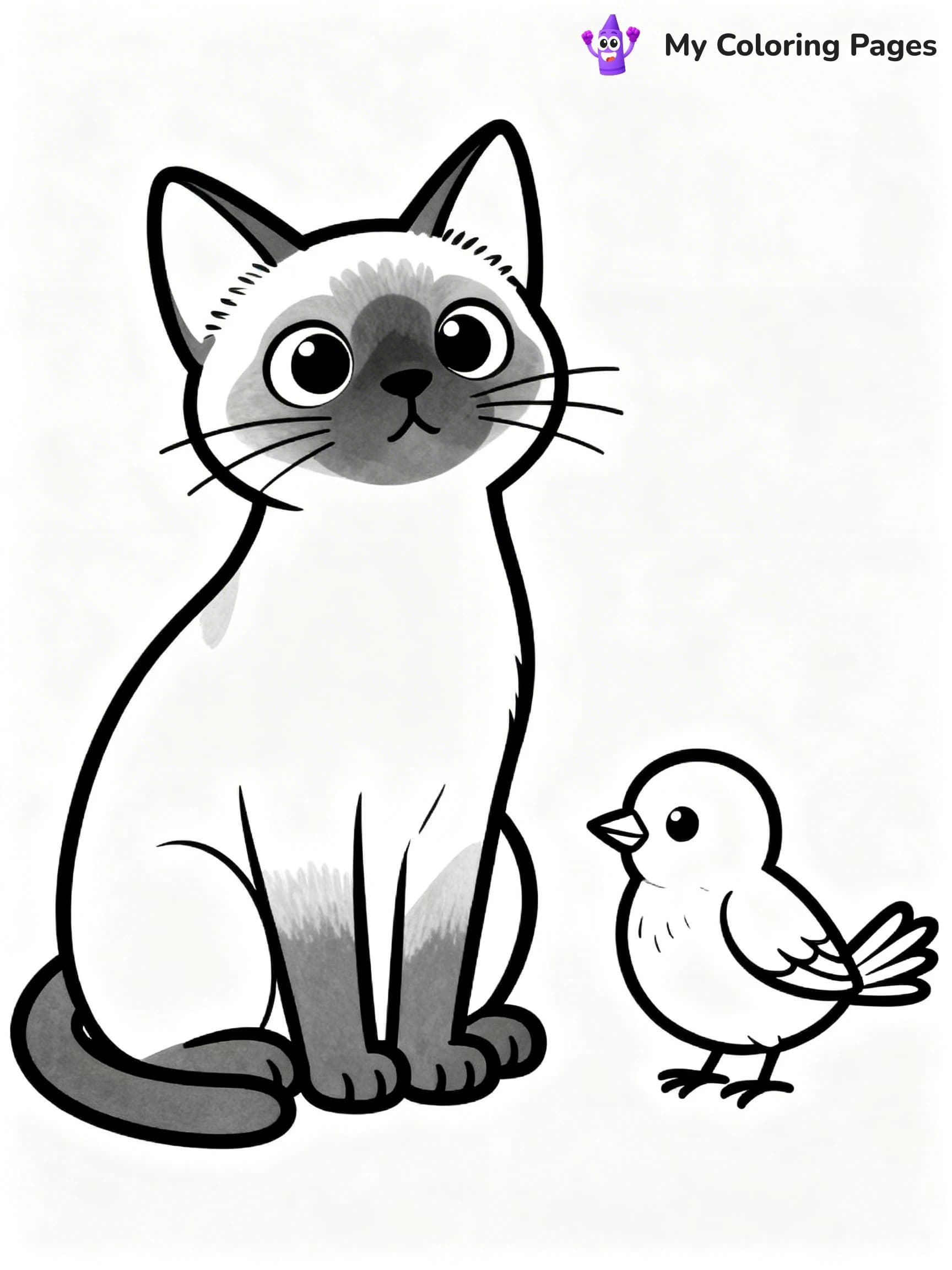 Siamese Cat Coloring Pages - 12