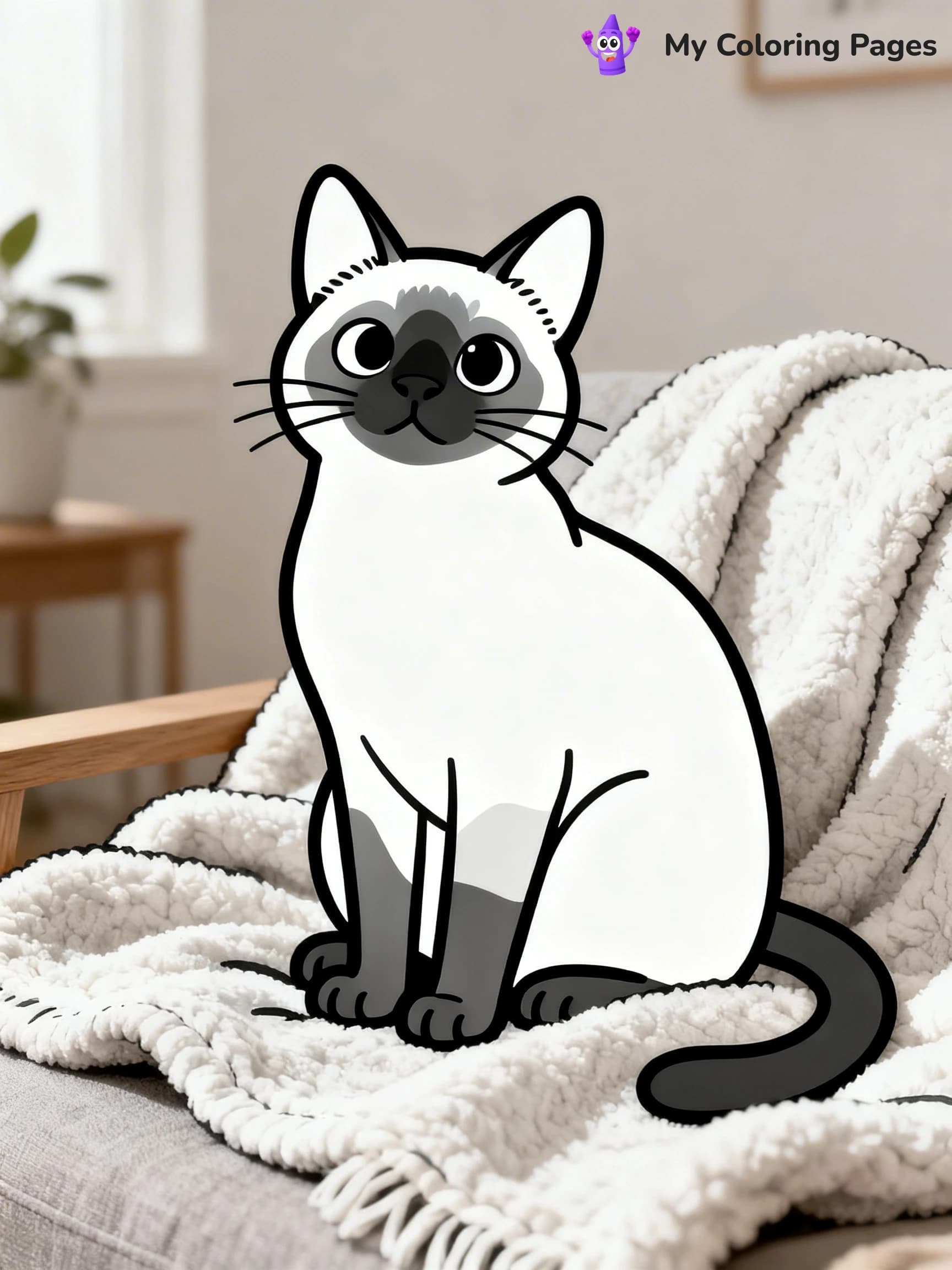 Siamese Cat Coloring Pages - 1
