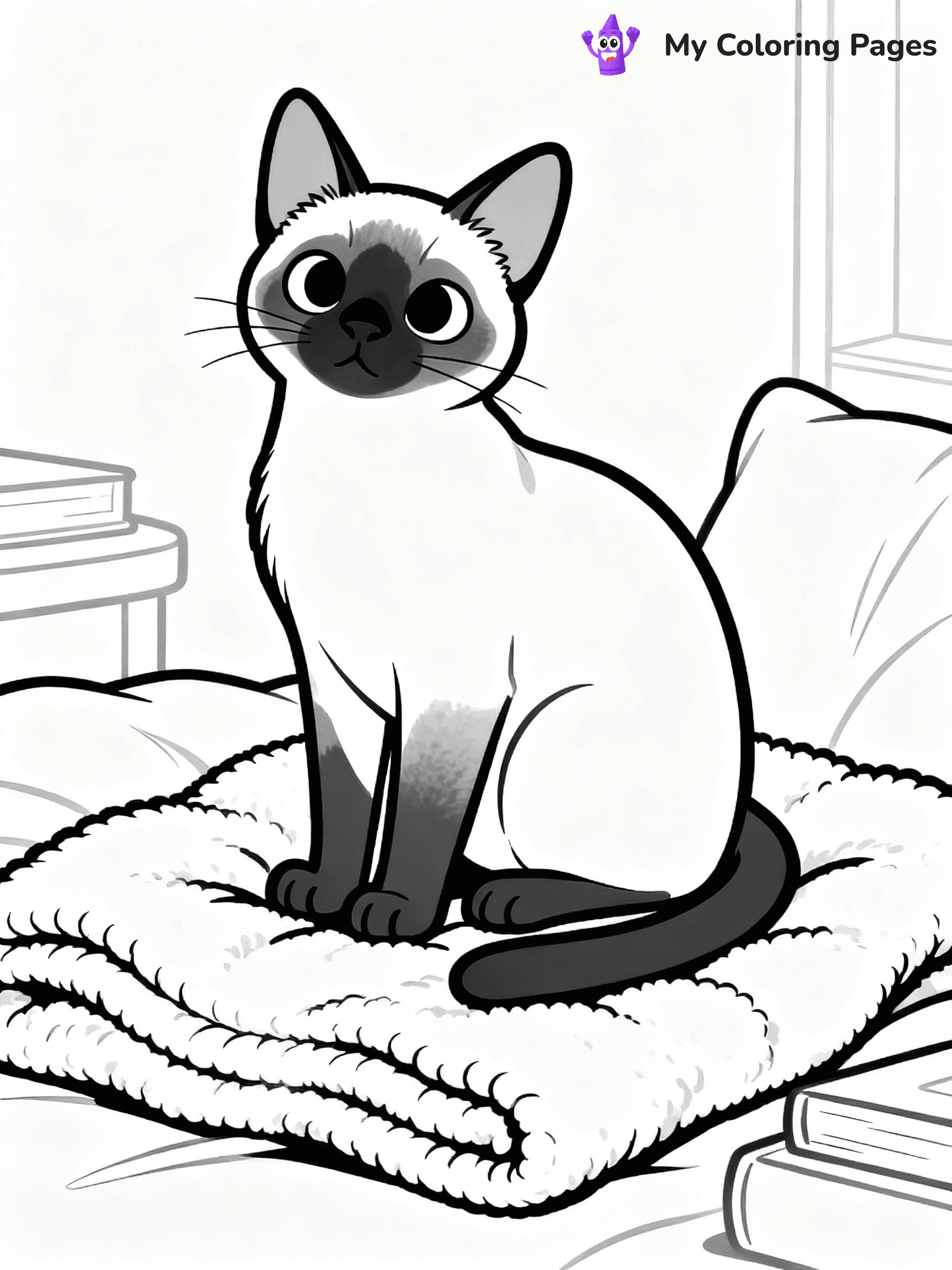 Siamese Cat Coloring Pages - 1