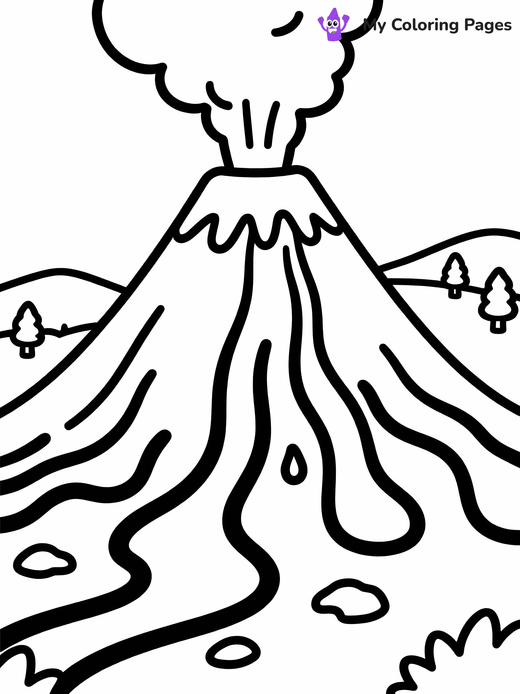 Volcano Coloring Pages - 4