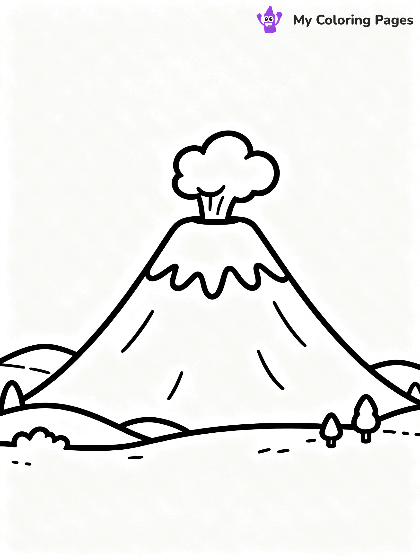 Volcano Coloring Pages - 1