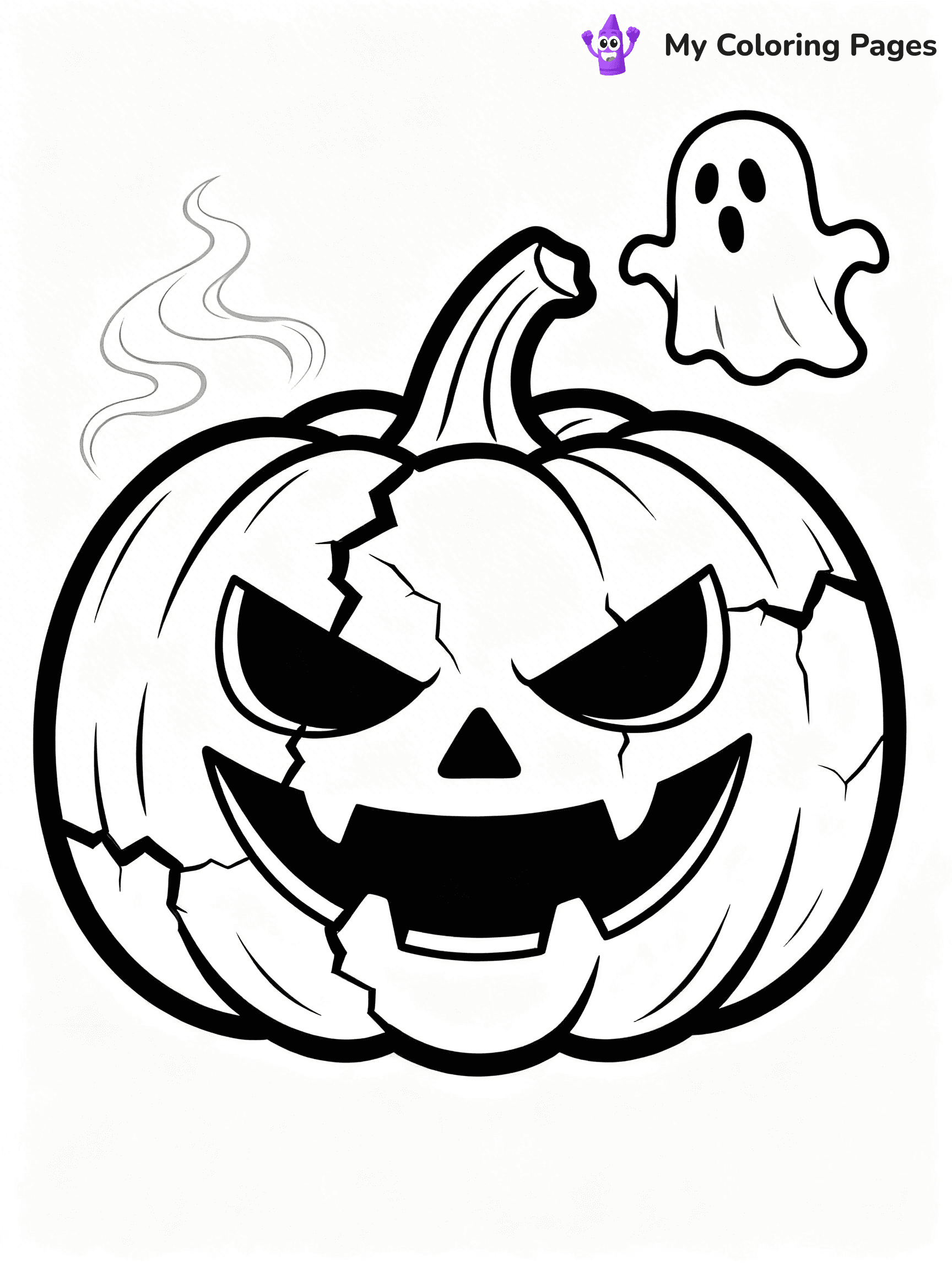 Scary Pumpkin Coloring Pages - 47