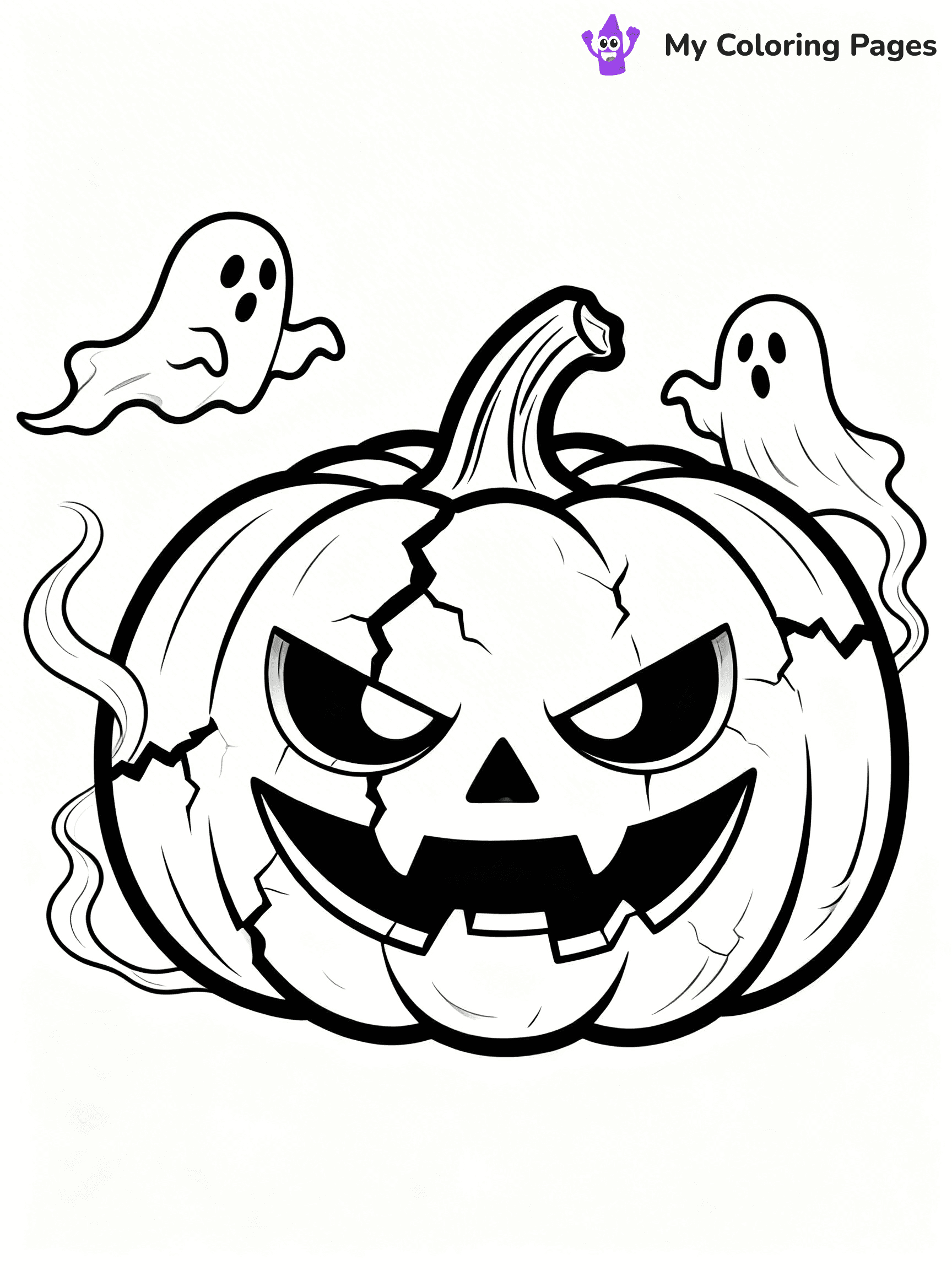Scary Pumpkin Coloring Pages - 46