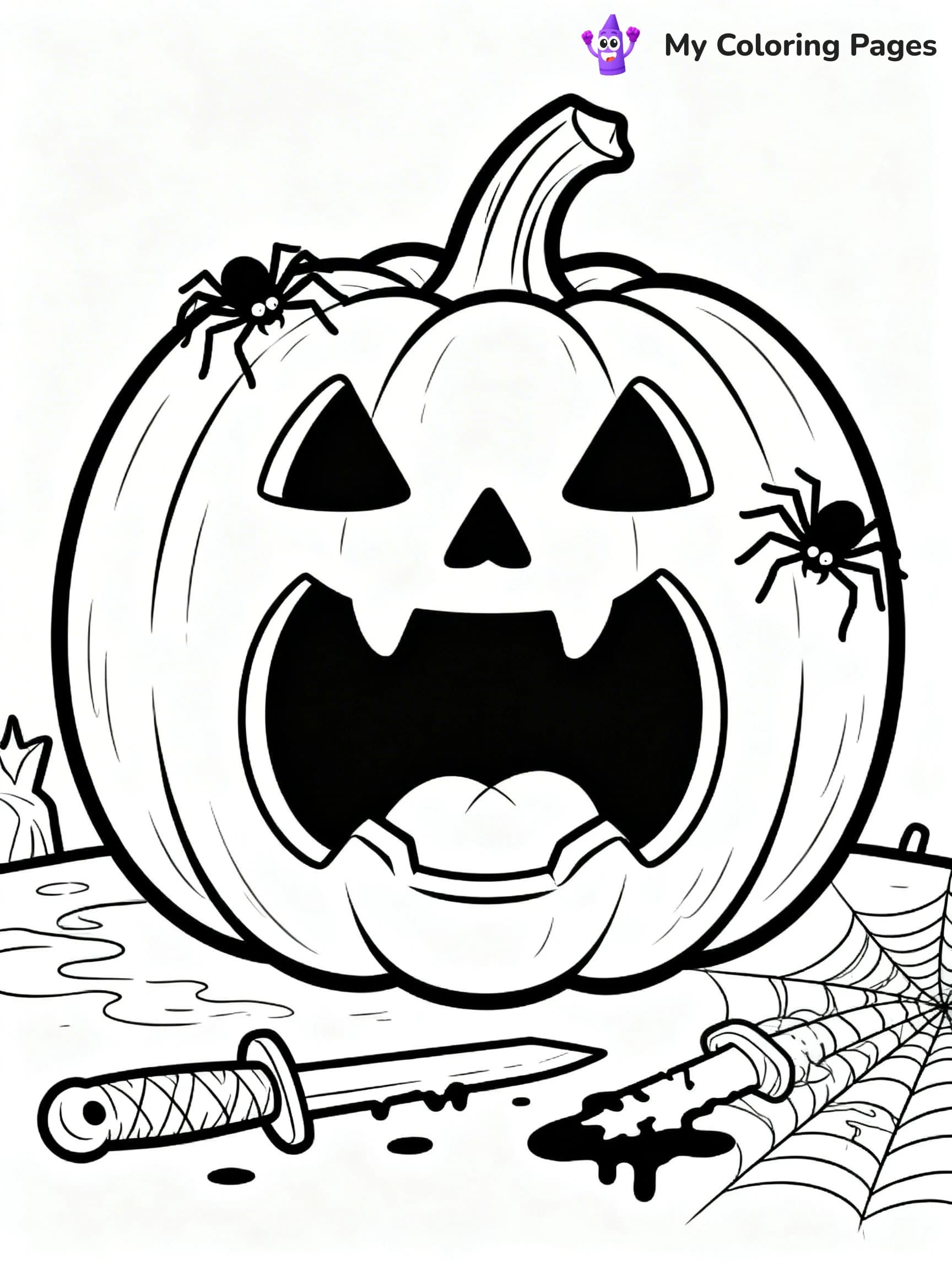 Scary Pumpkin Coloring Pages - 24