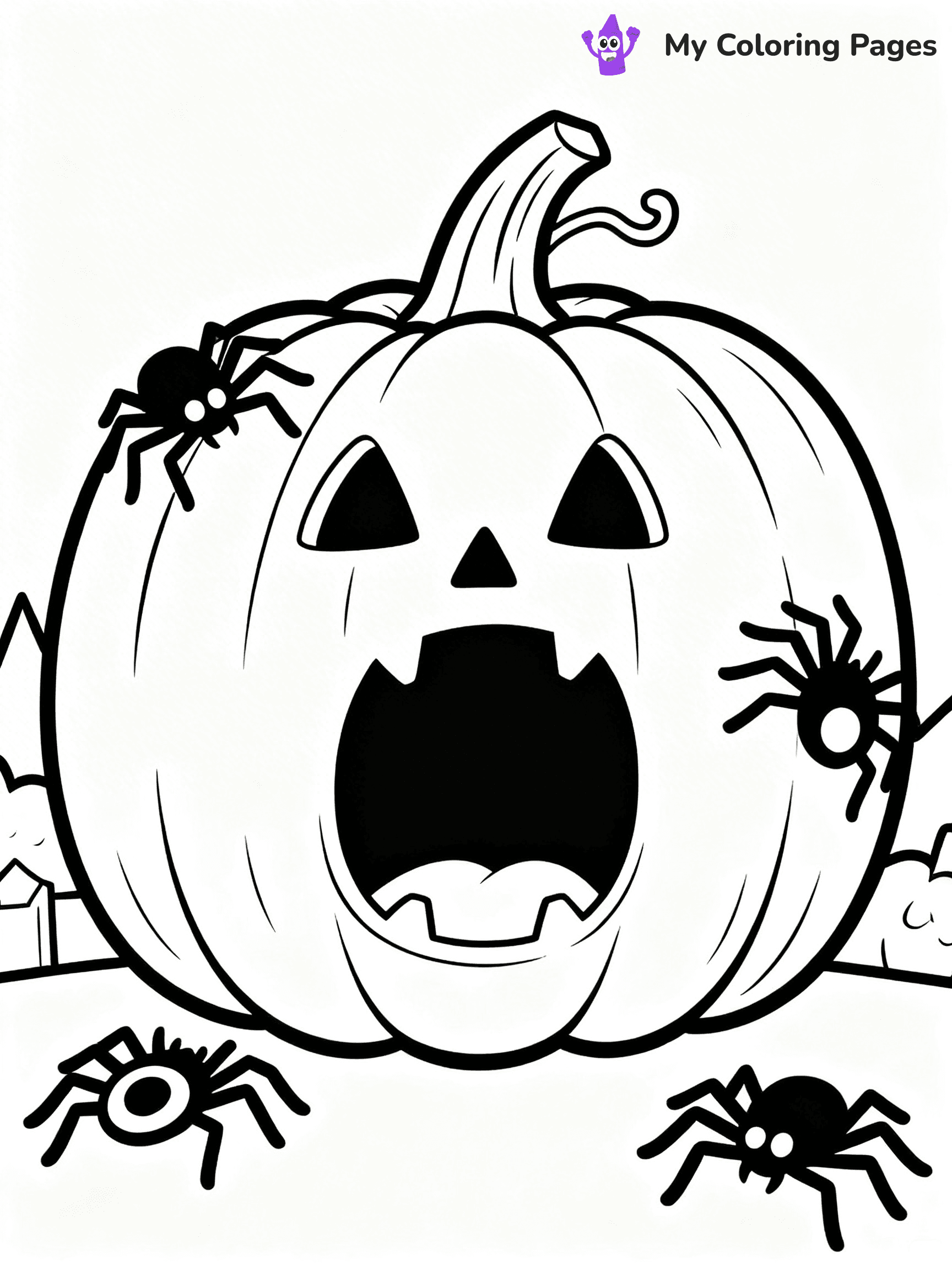 Scary Pumpkin Coloring Pages - 23
