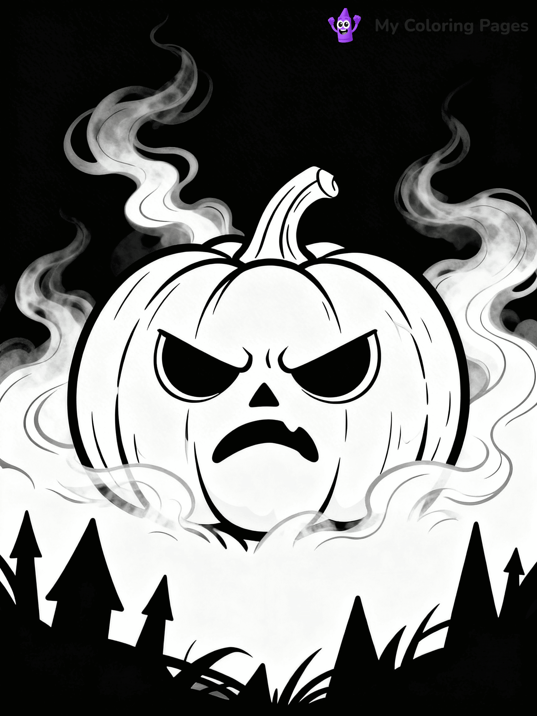 Scary Pumpkin Coloring Pages - 21