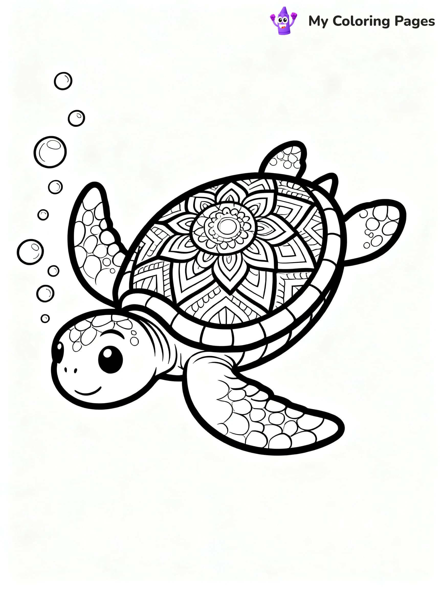 Mandala Turtle Coloring Pages - 17