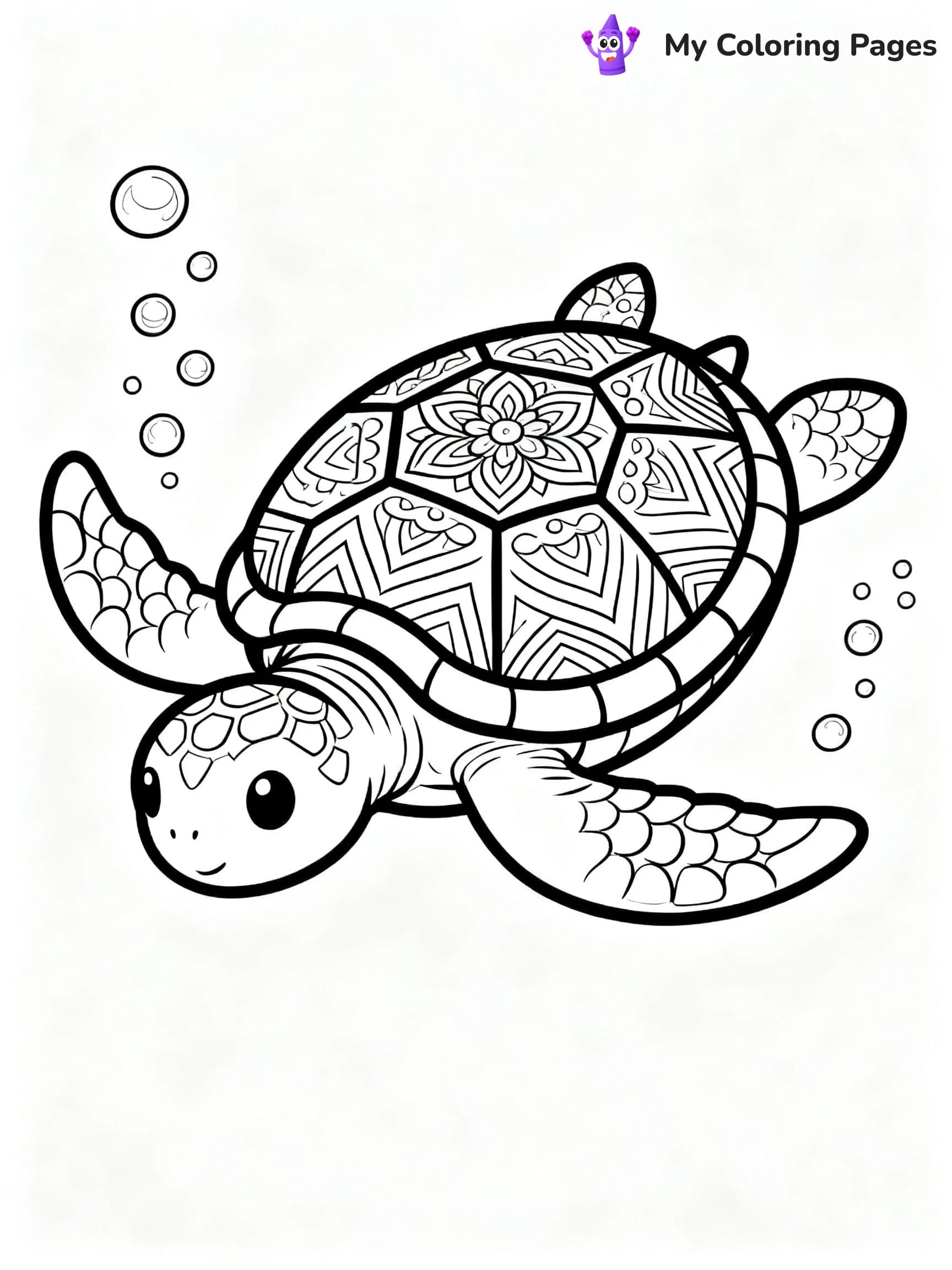 Mandala Turtle Coloring Pages - 16