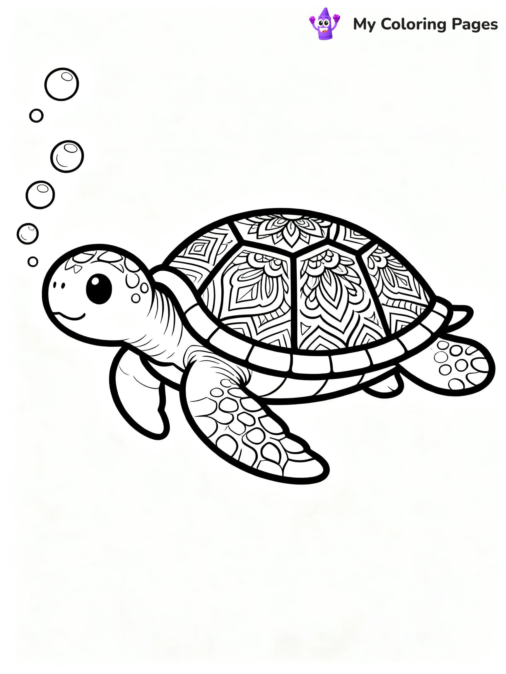 Mandala Turtle Coloring Pages - 1