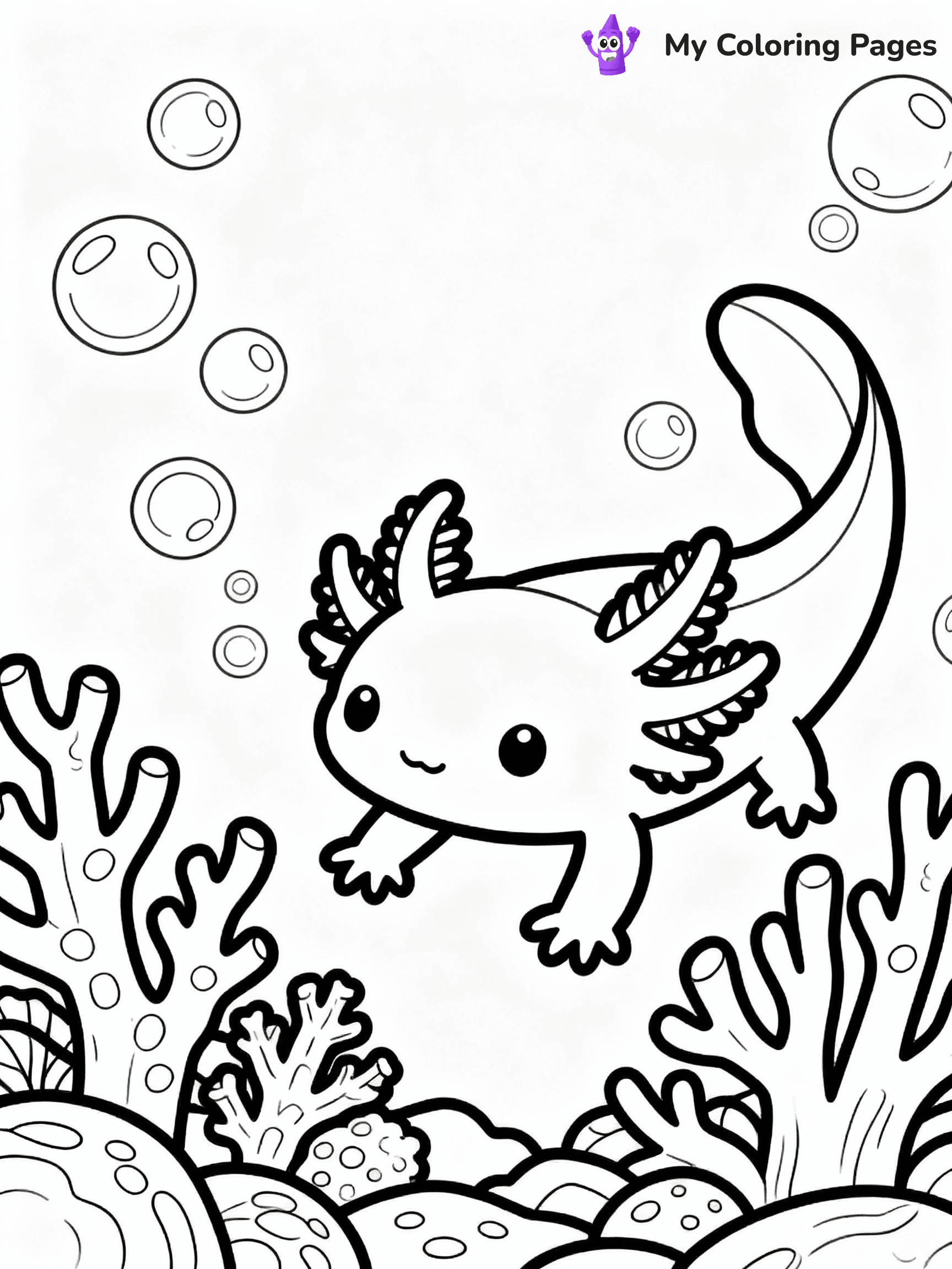 ⚠️ CRITICAL REQUIREMENT - ABSOLUTE BLACK AND WHITE ONLY ⚠️
This MUST be a BLACK AND WHITE line drawing ONLY. NO COLORS whatsoever.
- ONLY pure black lines (#000000) on pure white background (#FFFFFF)
- ABSOLUTELY NO colors, NO shading, NO gradients, NO grayscale
- If there are ANY colors in the output, the image is REJECTED
- This is a COLORING PAGE - meant to be COLORED IN by children
- The output must be UNCOLORED line art ready for coloring
⚠️ SUBJECT TO DRAW: Underwater axolotl exploring coral reef, surrounded by bubbles, detailed line art style
(REMEMBER: Output must be BLACK AND WHITE line art only, NOT colored!)
# COLORING PAGE: BLACK OUTLINES ONLY - WHITE BACKGROUND MANDATORY
Create a **coloring book page** using EXACTLY two values: black lines, white space.
## NON-NEGOTIABLE BINARY RULES
- **ONLY #000000 (black) and #FFFFFF (white)** - NO other values exist
- **EVERY PIXEL = BLACK OR WHITE** - no gray/shading/antialiasing
- **WHITE BACKGROUND MANDATORY** - entire canvas stays white
- **ALL SHAPES HOLLOW** - everything is empty outlines waiting to be colored
- **FORBIDDEN:** fills, shading, gradients, patterns, textures, colors
- **NO SOLID REGIONS** - if it's not a thin line, it's wrong
## Universal Line Standards
- Black outlines ONLY - thin, uniform weight
- Every shape completely empty inside
- Closed contours suitable for coloring
- Simple flat illustration - zero depth/3D/realism
- **Style:** Whimsical Doodle Art Alley - rounded, friendly outlines (unless specified)
## Everything = Outline Only
- Characters/animals: hollow shapes
- Objects/clothing: empty contours
- Backgrounds/scenery: line work only
- Natural elements: outlined forms
- Dark/night areas: don't exist (use outlined symbols)
- Textures/patterns: convert to simple lines
## The Test
Can a child color EVERY white space with crayons? If any area is pre-filled/shaded/gray or colored in, it FAILS. Every shape must be waiting to receive color.
**FINAL OUTPUT**: Binary coloring page. Black lines define shapes. White spaces ready for coloring. Nothing else exists. No exceptions. Print-ready.
⚠️ FINAL REMINDER: Draw the subject "Underwater axolotl exploring coral reef, surrounded by bubbles, detailed line art style" as BLACK AND WHITE line art. Zero colors in output.