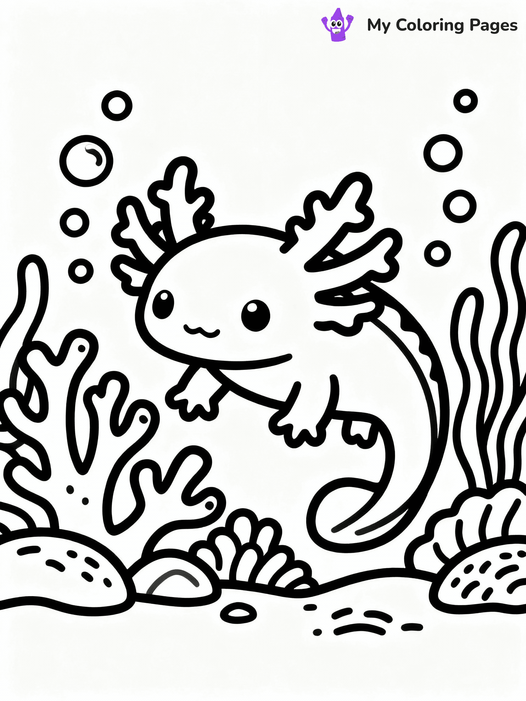 ⚠️ CRITICAL REQUIREMENT - ABSOLUTE BLACK AND WHITE ONLY ⚠️
This MUST be a BLACK AND WHITE line drawing ONLY. NO COLORS whatsoever.
- ONLY pure black lines (#000000) on pure white background (#FFFFFF)
- ABSOLUTELY NO colors, NO shading, NO gradients, NO grayscale
- If there are ANY colors in the output, the image is REJECTED
- This is a COLORING PAGE - meant to be COLORED IN by children
- The output must be UNCOLORED line art ready for coloring
⚠️ SUBJECT TO DRAW: Underwater axolotl exploring coral reef, surrounded by bubbles, detailed line art style
(REMEMBER: Output must be BLACK AND WHITE line art only, NOT colored!)
# COLORING PAGE: BLACK OUTLINES ONLY - WHITE BACKGROUND MANDATORY
Create a **coloring book page** using EXACTLY two values: black lines, white space.
## NON-NEGOTIABLE BINARY RULES
- **ONLY #000000 (black) and #FFFFFF (white)** - NO other values exist
- **EVERY PIXEL = BLACK OR WHITE** - no gray/shading/antialiasing
- **WHITE BACKGROUND MANDATORY** - entire canvas stays white
- **ALL SHAPES HOLLOW** - everything is empty outlines waiting to be colored
- **FORBIDDEN:** fills, shading, gradients, patterns, textures, colors
- **NO SOLID REGIONS** - if it's not a thin line, it's wrong
## Universal Line Standards
- Black outlines ONLY - thin, uniform weight
- Every shape completely empty inside
- Closed contours suitable for coloring
- Simple flat illustration - zero depth/3D/realism
- **Style:** Whimsical Doodle Art Alley - rounded, friendly outlines (unless specified)
## Everything = Outline Only
- Characters/animals: hollow shapes
- Objects/clothing: empty contours
- Backgrounds/scenery: line work only
- Natural elements: outlined forms
- Dark/night areas: don't exist (use outlined symbols)
- Textures/patterns: convert to simple lines
## The Test
Can a child color EVERY white space with crayons? If any area is pre-filled/shaded/gray or colored in, it FAILS. Every shape must be waiting to receive color.
**FINAL OUTPUT**: Binary coloring page. Black lines define shapes. White spaces ready for coloring. Nothing else exists. No exceptions. Print-ready.
⚠️ FINAL REMINDER: Draw the subject "Underwater axolotl exploring coral reef, surrounded by bubbles, detailed line art style" as BLACK AND WHITE line art. Zero colors in output.