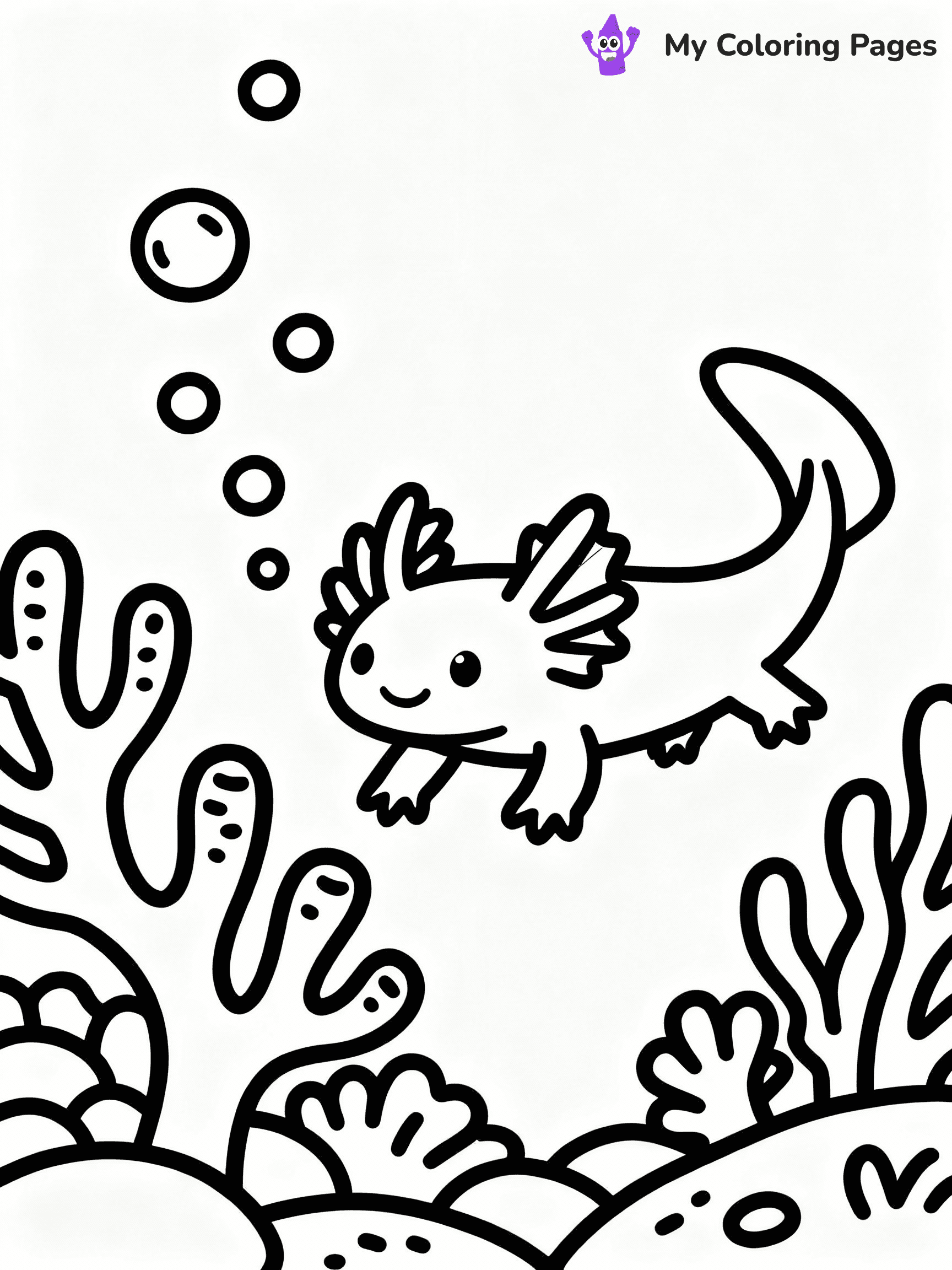 ⚠️ CRITICAL REQUIREMENT - ABSOLUTE BLACK AND WHITE ONLY ⚠️
This MUST be a BLACK AND WHITE line drawing ONLY. NO COLORS whatsoever.
- ONLY pure black lines (#000000) on pure white background (#FFFFFF)
- ABSOLUTELY NO colors, NO shading, NO gradients, NO grayscale
- If there are ANY colors in the output, the image is REJECTED
- This is a COLORING PAGE - meant to be COLORED IN by children
- The output must be UNCOLORED line art ready for coloring
⚠️ SUBJECT TO DRAW: Underwater axolotl exploring coral reef, surrounded by bubbles, detailed line art style
(REMEMBER: Output must be BLACK AND WHITE line art only, NOT colored!)
# COLORING PAGE: BLACK OUTLINES ONLY - WHITE BACKGROUND MANDATORY
Create a **coloring book page** using EXACTLY two values: black lines, white space.
## NON-NEGOTIABLE BINARY RULES
- **ONLY #000000 (black) and #FFFFFF (white)** - NO other values exist
- **EVERY PIXEL = BLACK OR WHITE** - no gray/shading/antialiasing
- **WHITE BACKGROUND MANDATORY** - entire canvas stays white
- **ALL SHAPES HOLLOW** - everything is empty outlines waiting to be colored
- **FORBIDDEN:** fills, shading, gradients, patterns, textures, colors
- **NO SOLID REGIONS** - if it's not a thin line, it's wrong
## Universal Line Standards
- Black outlines ONLY - thin, uniform weight
- Every shape completely empty inside
- Closed contours suitable for coloring
- Simple flat illustration - zero depth/3D/realism
- **Style:** Whimsical Doodle Art Alley - rounded, friendly outlines (unless specified)
## Everything = Outline Only
- Characters/animals: hollow shapes
- Objects/clothing: empty contours
- Backgrounds/scenery: line work only
- Natural elements: outlined forms
- Dark/night areas: don't exist (use outlined symbols)
- Textures/patterns: convert to simple lines
## The Test
Can a child color EVERY white space with crayons? If any area is pre-filled/shaded/gray or colored in, it FAILS. Every shape must be waiting to receive color.
**FINAL OUTPUT**: Binary coloring page. Black lines define shapes. White spaces ready for coloring. Nothing else exists. No exceptions. Print-ready.
⚠️ FINAL REMINDER: Draw the subject "Underwater axolotl exploring coral reef, surrounded by bubbles, detailed line art style" as BLACK AND WHITE line art. Zero colors in output.