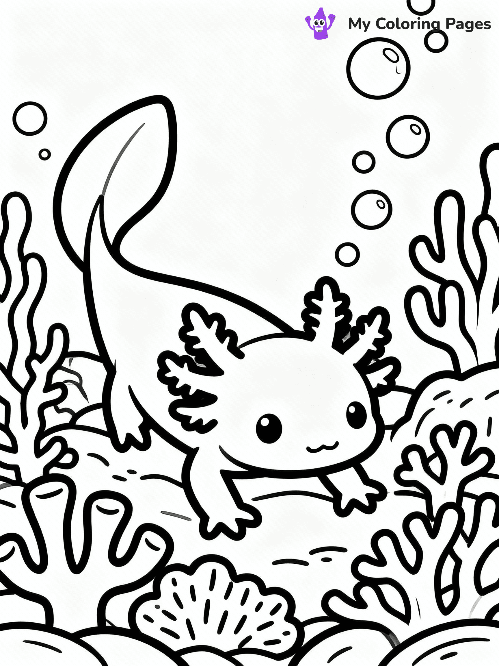 ⚠️ CRITICAL REQUIREMENT - ABSOLUTE BLACK AND WHITE ONLY ⚠️
This MUST be a BLACK AND WHITE line drawing ONLY. NO COLORS whatsoever.
- ONLY pure black lines (#000000) on pure white background (#FFFFFF)
- ABSOLUTELY NO colors, NO shading, NO gradients, NO grayscale
- If there are ANY colors in the output, the image is REJECTED
- This is a COLORING PAGE - meant to be COLORED IN by children
- The output must be UNCOLORED line art ready for coloring
⚠️ SUBJECT TO DRAW: Underwater axolotl exploring coral reef, surrounded by bubbles, detailed line art style
(REMEMBER: Output must be BLACK AND WHITE line art only, NOT colored!)
# COLORING PAGE: BLACK OUTLINES ONLY - WHITE BACKGROUND MANDATORY
Create a **coloring book page** using EXACTLY two values: black lines, white space.
## NON-NEGOTIABLE BINARY RULES
- **ONLY #000000 (black) and #FFFFFF (white)** - NO other values exist
- **EVERY PIXEL = BLACK OR WHITE** - no gray/shading/antialiasing
- **WHITE BACKGROUND MANDATORY** - entire canvas stays white
- **ALL SHAPES HOLLOW** - everything is empty outlines waiting to be colored
- **FORBIDDEN:** fills, shading, gradients, patterns, textures, colors
- **NO SOLID REGIONS** - if it's not a thin line, it's wrong
## Universal Line Standards
- Black outlines ONLY - thin, uniform weight
- Every shape completely empty inside
- Closed contours suitable for coloring
- Simple flat illustration - zero depth/3D/realism
- **Style:** Whimsical Doodle Art Alley - rounded, friendly outlines (unless specified)
## Everything = Outline Only
- Characters/animals: hollow shapes
- Objects/clothing: empty contours
- Backgrounds/scenery: line work only
- Natural elements: outlined forms
- Dark/night areas: don't exist (use outlined symbols)
- Textures/patterns: convert to simple lines
## The Test
Can a child color EVERY white space with crayons? If any area is pre-filled/shaded/gray or colored in, it FAILS. Every shape must be waiting to receive color.
**FINAL OUTPUT**: Binary coloring page. Black lines define shapes. White spaces ready for coloring. Nothing else exists. No exceptions. Print-ready.
⚠️ FINAL REMINDER: Draw the subject "Underwater axolotl exploring coral reef, surrounded by bubbles, detailed line art style" as BLACK AND WHITE line art. Zero colors in output.