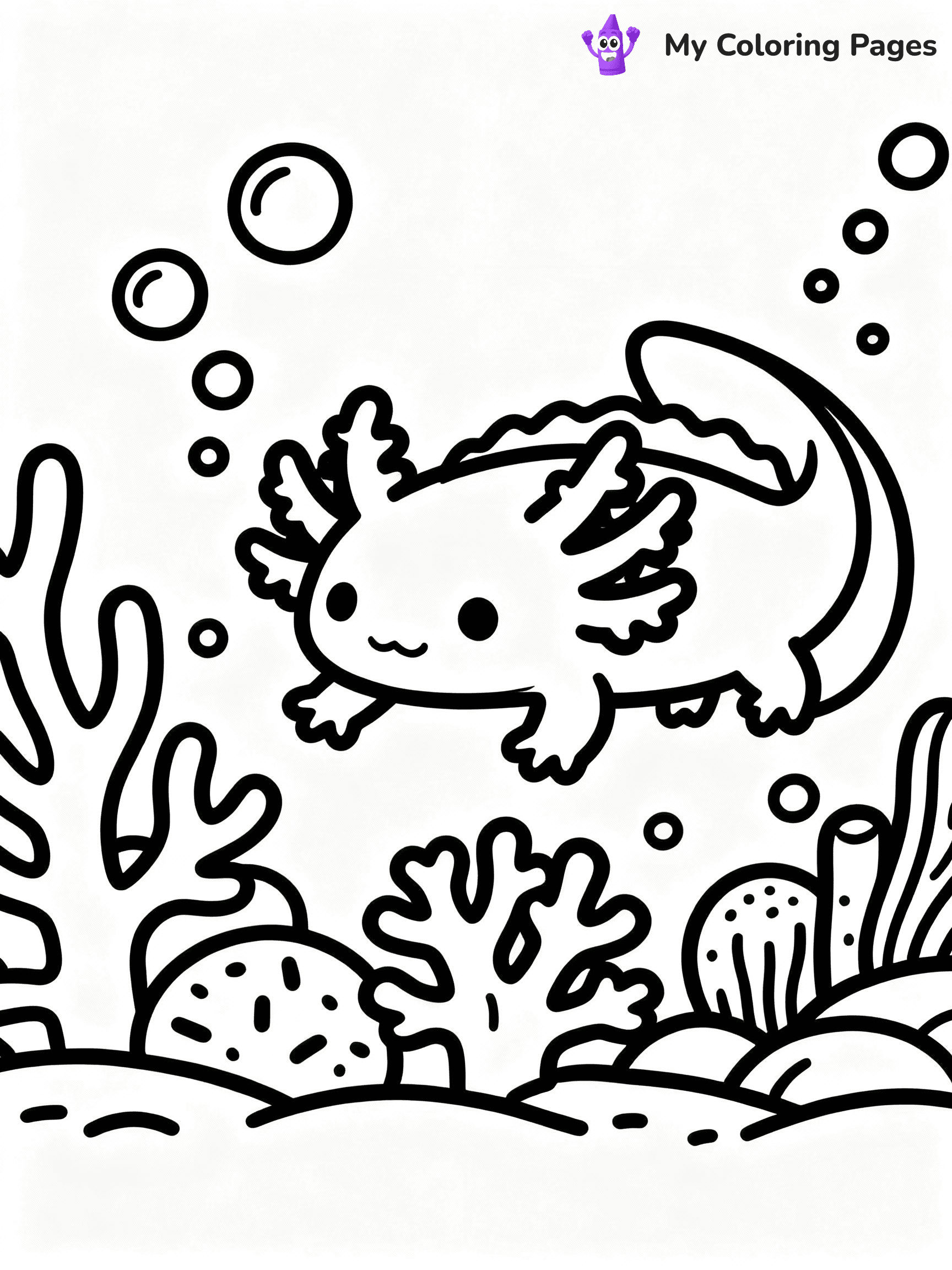 ⚠️ CRITICAL REQUIREMENT - ABSOLUTE BLACK AND WHITE ONLY ⚠️
This MUST be a BLACK AND WHITE line drawing ONLY. NO COLORS whatsoever.
- ONLY pure black lines (#000000) on pure white background (#FFFFFF)
- ABSOLUTELY NO colors, NO shading, NO gradients, NO grayscale
- If there are ANY colors in the output, the image is REJECTED
- This is a COLORING PAGE - meant to be COLORED IN by children
- The output must be UNCOLORED line art ready for coloring
⚠️ SUBJECT TO DRAW: Underwater axolotl exploring coral reef, surrounded by bubbles, detailed line art style
(REMEMBER: Output must be BLACK AND WHITE line art only, NOT colored!)
# COLORING PAGE: BLACK OUTLINES ONLY - WHITE BACKGROUND MANDATORY
Create a **coloring book page** using EXACTLY two values: black lines, white space.
## NON-NEGOTIABLE BINARY RULES
- **ONLY #000000 (black) and #FFFFFF (white)** - NO other values exist
- **EVERY PIXEL = BLACK OR WHITE** - no gray/shading/antialiasing
- **WHITE BACKGROUND MANDATORY** - entire canvas stays white
- **ALL SHAPES HOLLOW** - everything is empty outlines waiting to be colored
- **FORBIDDEN:** fills, shading, gradients, patterns, textures, colors
- **NO SOLID REGIONS** - if it's not a thin line, it's wrong
## Universal Line Standards
- Black outlines ONLY - thin, uniform weight
- Every shape completely empty inside
- Closed contours suitable for coloring
- Simple flat illustration - zero depth/3D/realism
- **Style:** Whimsical Doodle Art Alley - rounded, friendly outlines (unless specified)
## Everything = Outline Only
- Characters/animals: hollow shapes
- Objects/clothing: empty contours
- Backgrounds/scenery: line work only
- Natural elements: outlined forms
- Dark/night areas: don't exist (use outlined symbols)
- Textures/patterns: convert to simple lines
## The Test
Can a child color EVERY white space with crayons? If any area is pre-filled/shaded/gray or colored in, it FAILS. Every shape must be waiting to receive color.
**FINAL OUTPUT**: Binary coloring page. Black lines define shapes. White spaces ready for coloring. Nothing else exists. No exceptions. Print-ready.
⚠️ FINAL REMINDER: Draw the subject "Underwater axolotl exploring coral reef, surrounded by bubbles, detailed line art style" as BLACK AND WHITE line art. Zero colors in output.