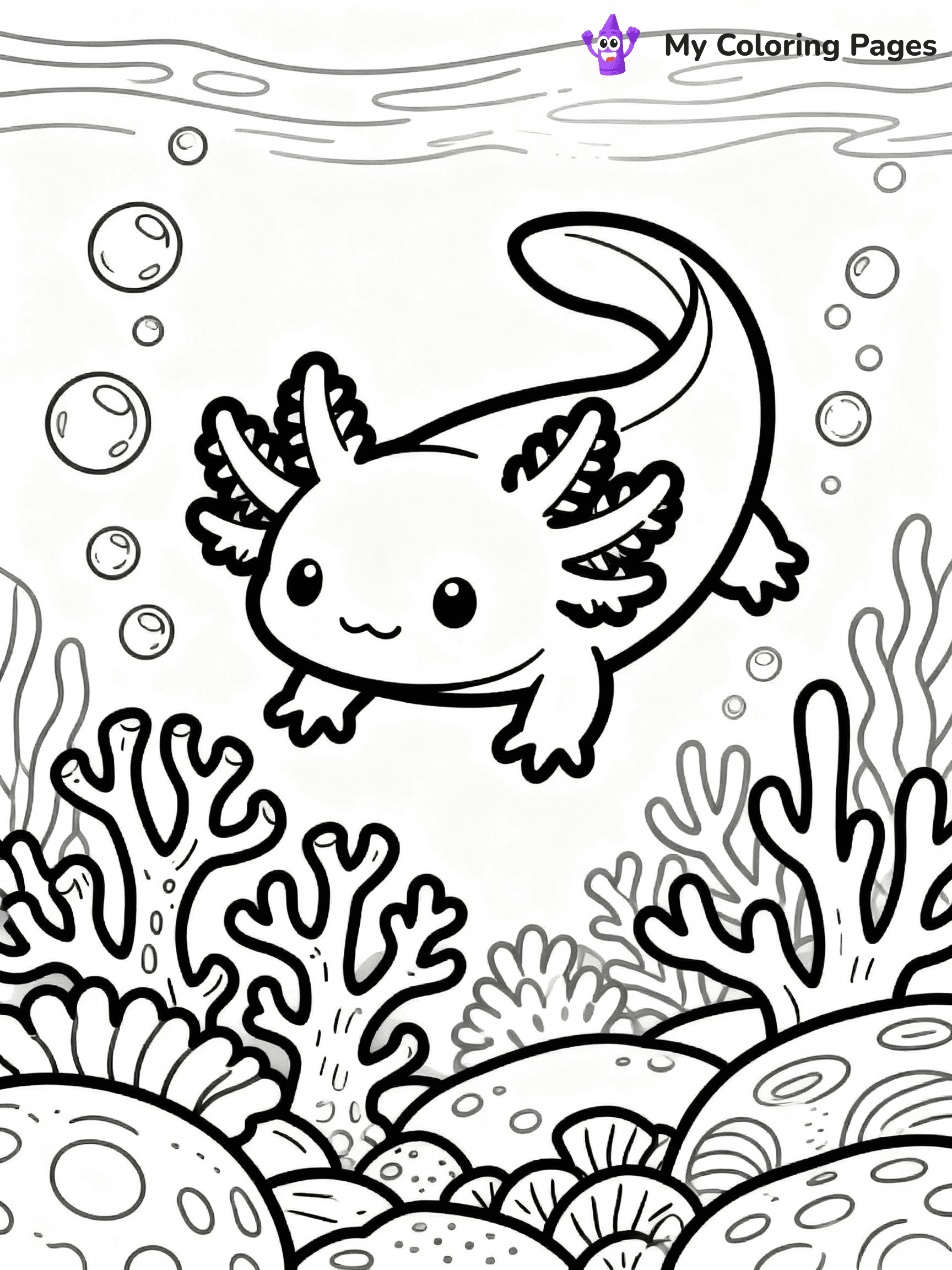 ⚠️ CRITICAL REQUIREMENT - ABSOLUTE BLACK AND WHITE ONLY ⚠️
This MUST be a BLACK AND WHITE line drawing ONLY. NO COLORS whatsoever.
- ONLY pure black lines (#000000) on pure white background (#FFFFFF)
- ABSOLUTELY NO colors, NO shading, NO gradients, NO grayscale
- If there are ANY colors in the output, the image is REJECTED
- This is a COLORING PAGE - meant to be COLORED IN by children
- The output must be UNCOLORED line art ready for coloring
⚠️ SUBJECT TO DRAW: Underwater axolotl exploring coral reef, surrounded by bubbles, detailed line art style
(REMEMBER: Output must be BLACK AND WHITE line art only, NOT colored!)
# COLORING PAGE: BLACK OUTLINES ONLY - WHITE BACKGROUND MANDATORY
Create a **coloring book page** using EXACTLY two values: black lines, white space.
## NON-NEGOTIABLE BINARY RULES
- **ONLY #000000 (black) and #FFFFFF (white)** - NO other values exist
- **EVERY PIXEL = BLACK OR WHITE** - no gray/shading/antialiasing
- **WHITE BACKGROUND MANDATORY** - entire canvas stays white
- **ALL SHAPES HOLLOW** - everything is empty outlines waiting to be colored
- **FORBIDDEN:** fills, shading, gradients, patterns, textures, colors
- **NO SOLID REGIONS** - if it's not a thin line, it's wrong
## Universal Line Standards
- Black outlines ONLY - thin, uniform weight
- Every shape completely empty inside
- Closed contours suitable for coloring
- Simple flat illustration - zero depth/3D/realism
- **Style:** Whimsical Doodle Art Alley - rounded, friendly outlines (unless specified)
## Everything = Outline Only
- Characters/animals: hollow shapes
- Objects/clothing: empty contours
- Backgrounds/scenery: line work only
- Natural elements: outlined forms
- Dark/night areas: don't exist (use outlined symbols)
- Textures/patterns: convert to simple lines
## The Test
Can a child color EVERY white space with crayons? If any area is pre-filled/shaded/gray or colored in, it FAILS. Every shape must be waiting to receive color.
**FINAL OUTPUT**: Binary coloring page. Black lines define shapes. White spaces ready for coloring. Nothing else exists. No exceptions. Print-ready.
⚠️ FINAL REMINDER: Draw the subject "Underwater axolotl exploring coral reef, surrounded by bubbles, detailed line art style" as BLACK AND WHITE line art. Zero colors in output.