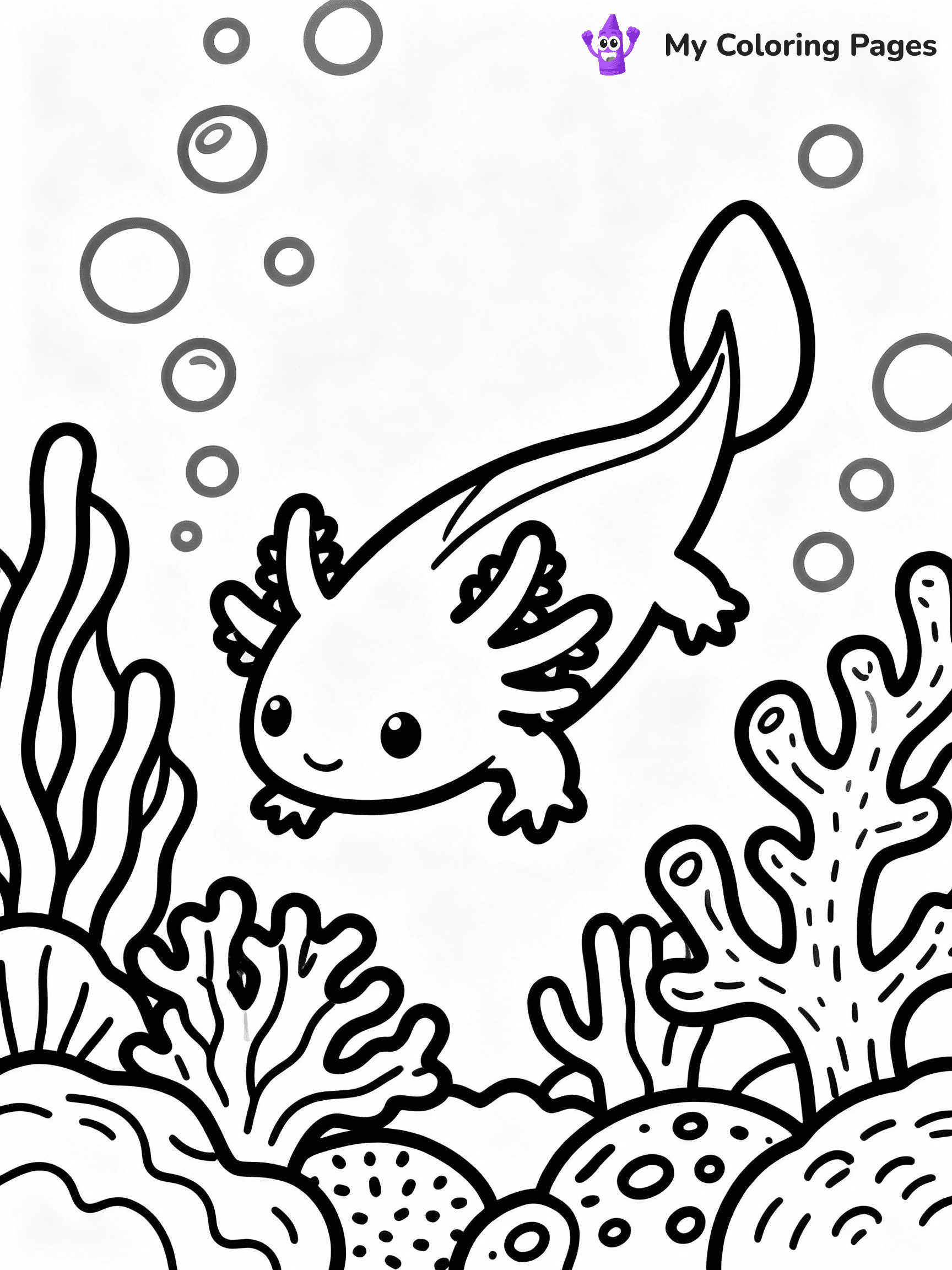 ⚠️ CRITICAL REQUIREMENT - ABSOLUTE BLACK AND WHITE ONLY ⚠️
This MUST be a BLACK AND WHITE line drawing ONLY. NO COLORS whatsoever.
- ONLY pure black lines (#000000) on pure white background (#FFFFFF)
- ABSOLUTELY NO colors, NO shading, NO gradients, NO grayscale
- If there are ANY colors in the output, the image is REJECTED
- This is a COLORING PAGE - meant to be COLORED IN by children
- The output must be UNCOLORED line art ready for coloring
⚠️ SUBJECT TO DRAW: Underwater axolotl exploring coral reef, surrounded by bubbles, detailed line art style
(REMEMBER: Output must be BLACK AND WHITE line art only, NOT colored!)
# COLORING PAGE: BLACK OUTLINES ONLY - WHITE BACKGROUND MANDATORY
Create a **coloring book page** using EXACTLY two values: black lines, white space.
## NON-NEGOTIABLE BINARY RULES
- **ONLY #000000 (black) and #FFFFFF (white)** - NO other values exist
- **EVERY PIXEL = BLACK OR WHITE** - no gray/shading/antialiasing
- **WHITE BACKGROUND MANDATORY** - entire canvas stays white
- **ALL SHAPES HOLLOW** - everything is empty outlines waiting to be colored
- **FORBIDDEN:** fills, shading, gradients, patterns, textures, colors
- **NO SOLID REGIONS** - if it's not a thin line, it's wrong
## Universal Line Standards
- Black outlines ONLY - thin, uniform weight
- Every shape completely empty inside
- Closed contours suitable for coloring
- Simple flat illustration - zero depth/3D/realism
- **Style:** Whimsical Doodle Art Alley - rounded, friendly outlines (unless specified)
## Everything = Outline Only
- Characters/animals: hollow shapes
- Objects/clothing: empty contours
- Backgrounds/scenery: line work only
- Natural elements: outlined forms
- Dark/night areas: don't exist (use outlined symbols)
- Textures/patterns: convert to simple lines
## The Test
Can a child color EVERY white space with crayons? If any area is pre-filled/shaded/gray or colored in, it FAILS. Every shape must be waiting to receive color.
**FINAL OUTPUT**: Binary coloring page. Black lines define shapes. White spaces ready for coloring. Nothing else exists. No exceptions. Print-ready.
⚠️ FINAL REMINDER: Draw the subject "Underwater axolotl exploring coral reef, surrounded by bubbles, detailed line art style" as BLACK AND WHITE line art. Zero colors in output.