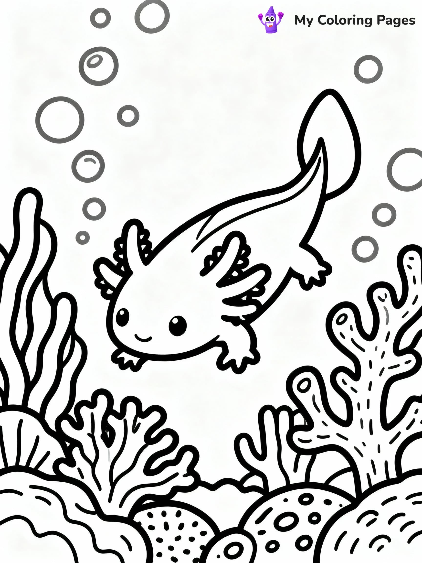 Axolotl Coloring Pages - 24