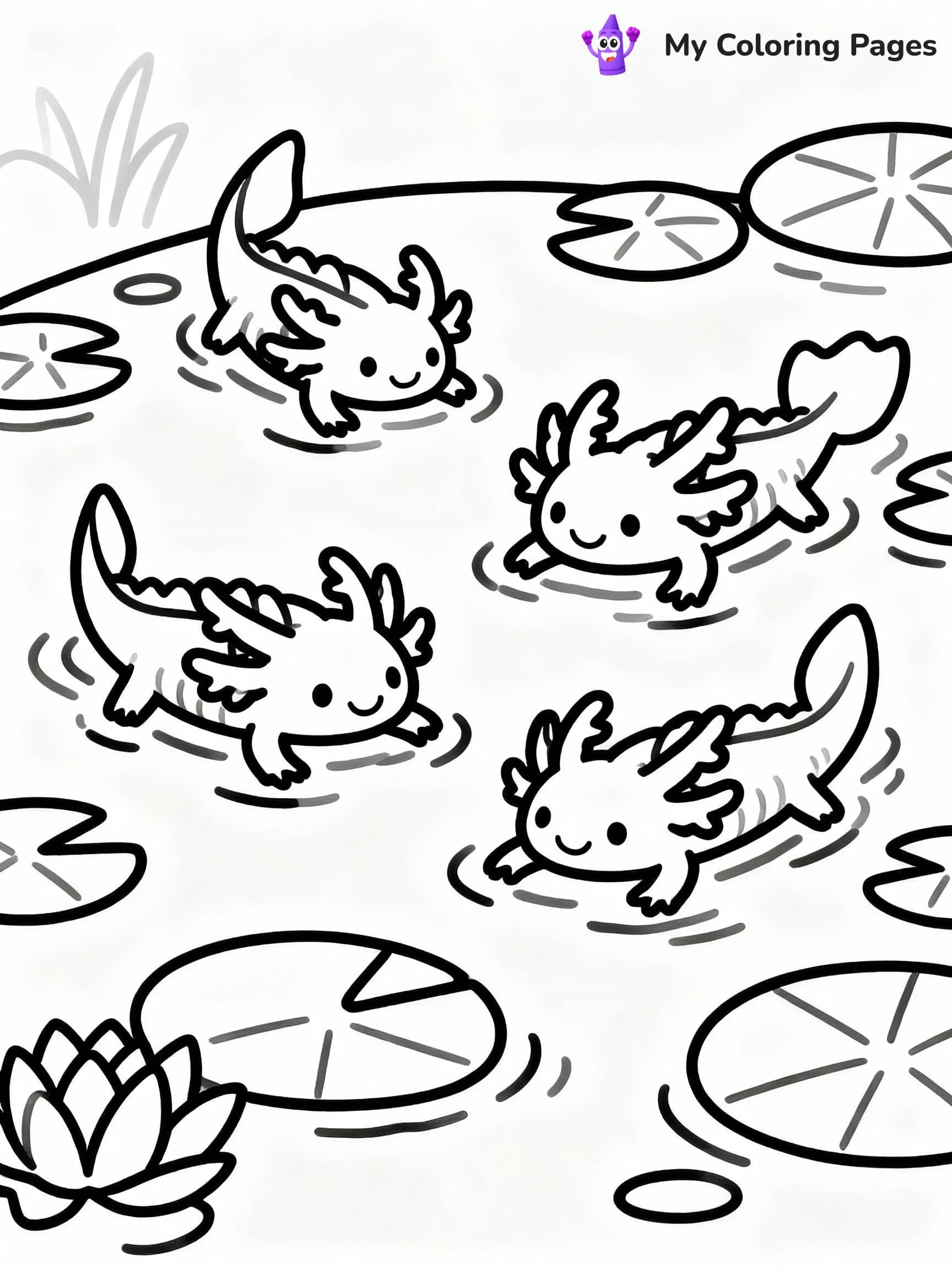Axolotl Coloring Pages - 9