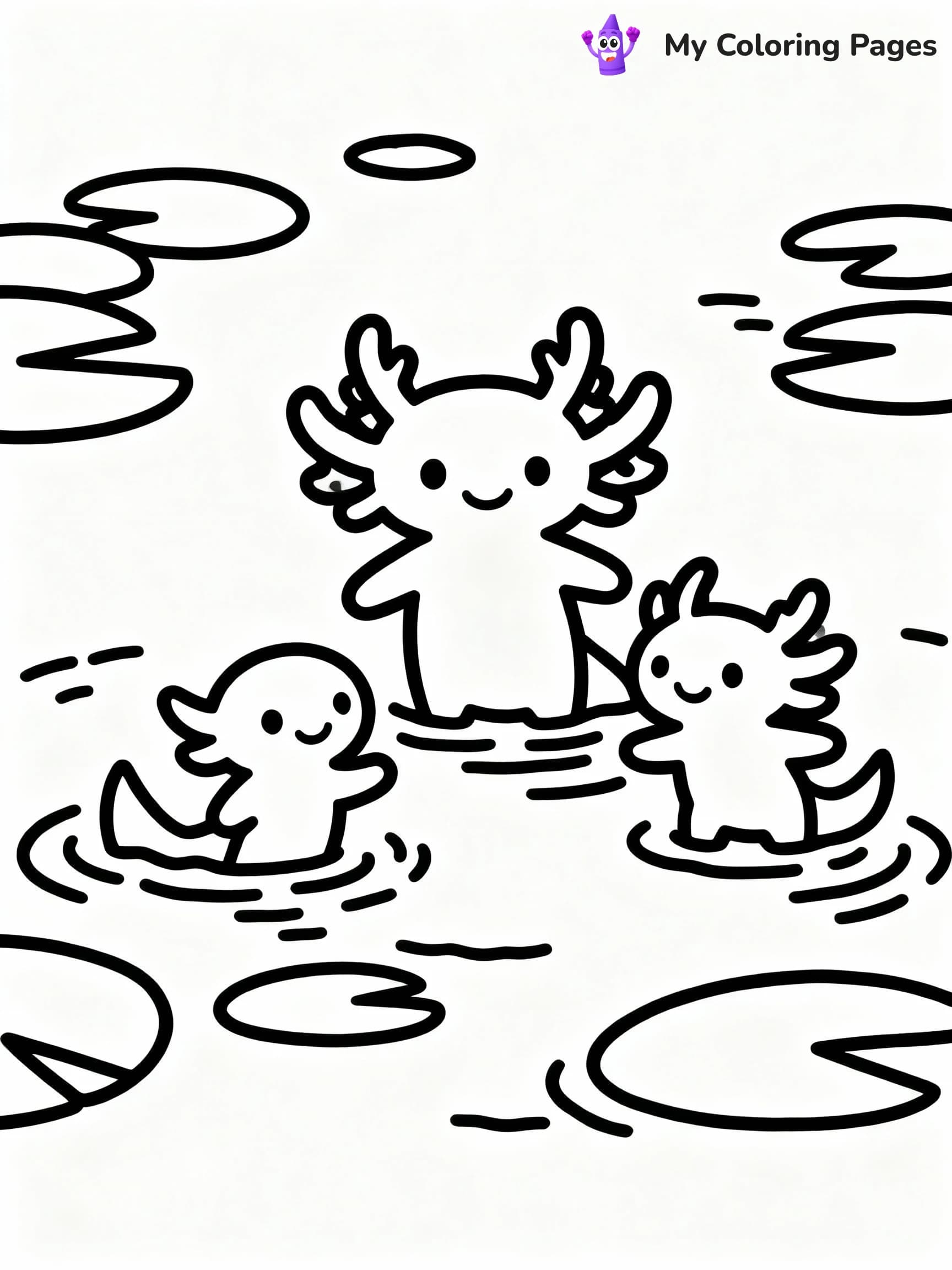 Axolotl Coloring Pages - 7