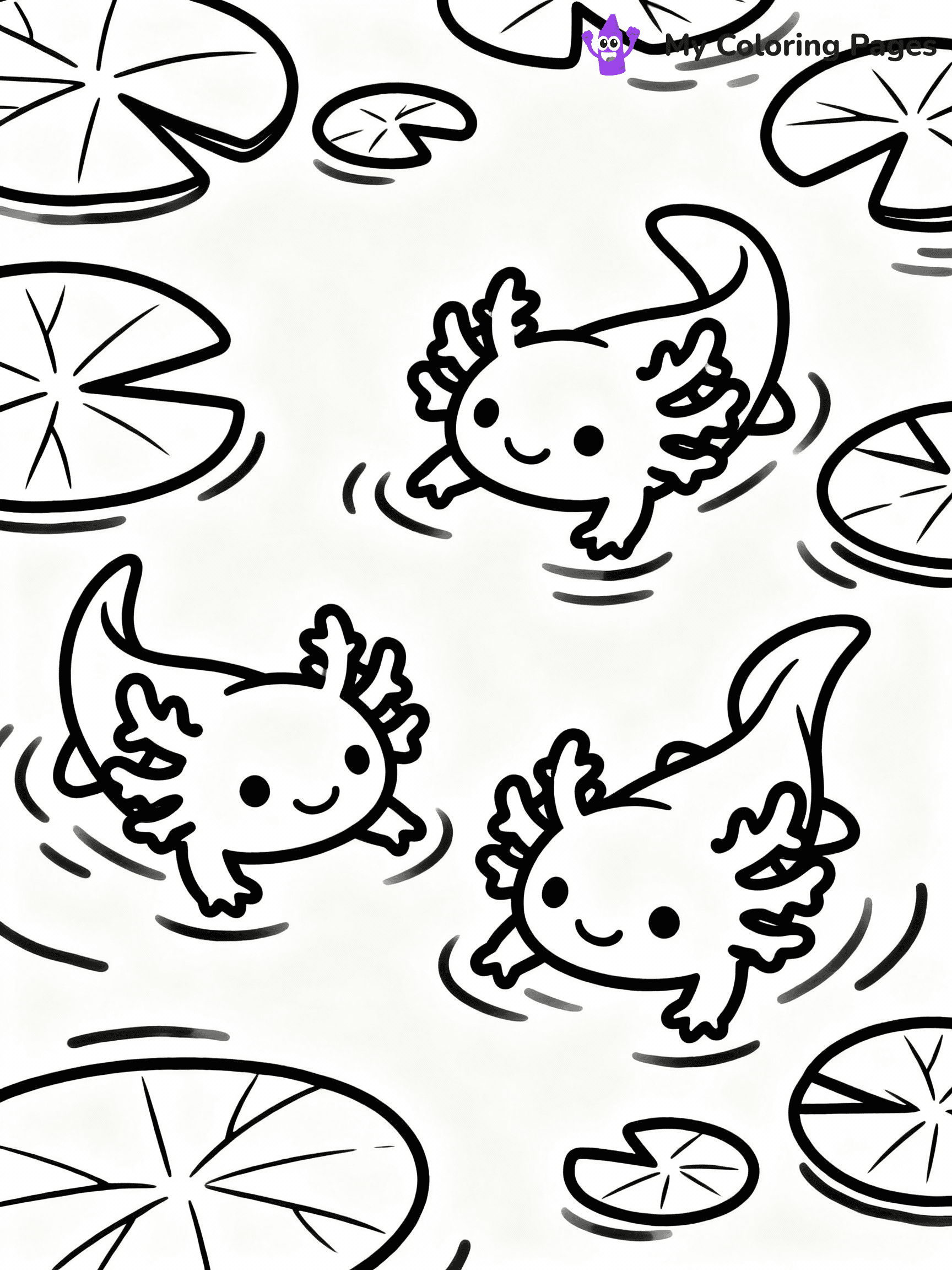 ⚠️ CRITICAL REQUIREMENT - ABSOLUTE BLACK AND WHITE ONLY ⚠️
This MUST be a BLACK AND WHITE line drawing ONLY. NO COLORS whatsoever.
- ONLY pure black lines (#000000) on pure white background (#FFFFFF)
- ABSOLUTELY NO colors, NO shading, NO gradients, NO grayscale
- If there are ANY colors in the output, the image is REJECTED
- This is a COLORING PAGE - meant to be COLORED IN by children
- The output must be UNCOLORED line art ready for coloring
⚠️ SUBJECT TO DRAW: Axolotl family playing together in a pond, smiling faces, lily pads floating, cheerful outline style
(REMEMBER: Output must be BLACK AND WHITE line art only, NOT colored!)
# COLORING PAGE: BLACK OUTLINES ONLY - WHITE BACKGROUND MANDATORY
Create a **coloring book page** using EXACTLY two values: black lines, white space.
## NON-NEGOTIABLE BINARY RULES
- **ONLY #000000 (black) and #FFFFFF (white)** - NO other values exist
- **EVERY PIXEL = BLACK OR WHITE** - no gray/shading/antialiasing
- **WHITE BACKGROUND MANDATORY** - entire canvas stays white
- **ALL SHAPES HOLLOW** - everything is empty outlines waiting to be colored
- **FORBIDDEN:** fills, shading, gradients, patterns, textures, colors
- **NO SOLID REGIONS** - if it's not a thin line, it's wrong
## Universal Line Standards
- Black outlines ONLY - thin, uniform weight
- Every shape completely empty inside
- Closed contours suitable for coloring
- Simple flat illustration - zero depth/3D/realism
- **Style:** Whimsical Doodle Art Alley - rounded, friendly outlines (unless specified)
## Everything = Outline Only
- Characters/animals: hollow shapes
- Objects/clothing: empty contours
- Backgrounds/scenery: line work only
- Natural elements: outlined forms
- Dark/night areas: don't exist (use outlined symbols)
- Textures/patterns: convert to simple lines
## The Test
Can a child color EVERY white space with crayons? If any area is pre-filled/shaded/gray or colored in, it FAILS. Every shape must be waiting to receive color.
**FINAL OUTPUT**: Binary coloring page. Black lines define shapes. White spaces ready for coloring. Nothing else exists. No exceptions. Print-ready.
⚠️ FINAL REMINDER: Draw the subject "Axolotl family playing together in a pond, smiling faces, lily pads floating, cheerful outline style" as BLACK AND WHITE line art. Zero colors in output.