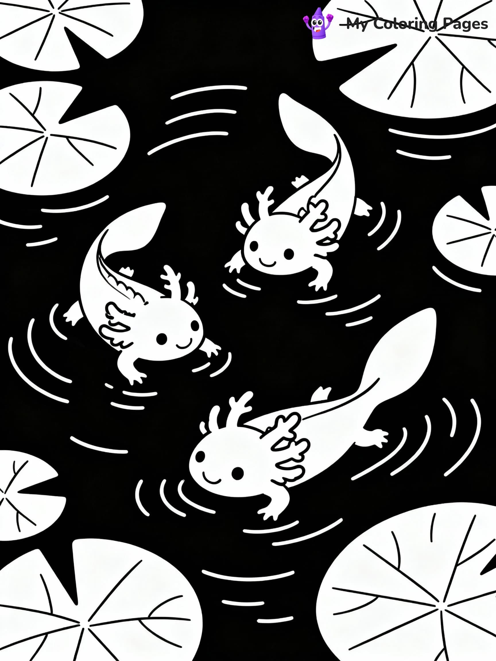 Axolotl Coloring Pages - 4
