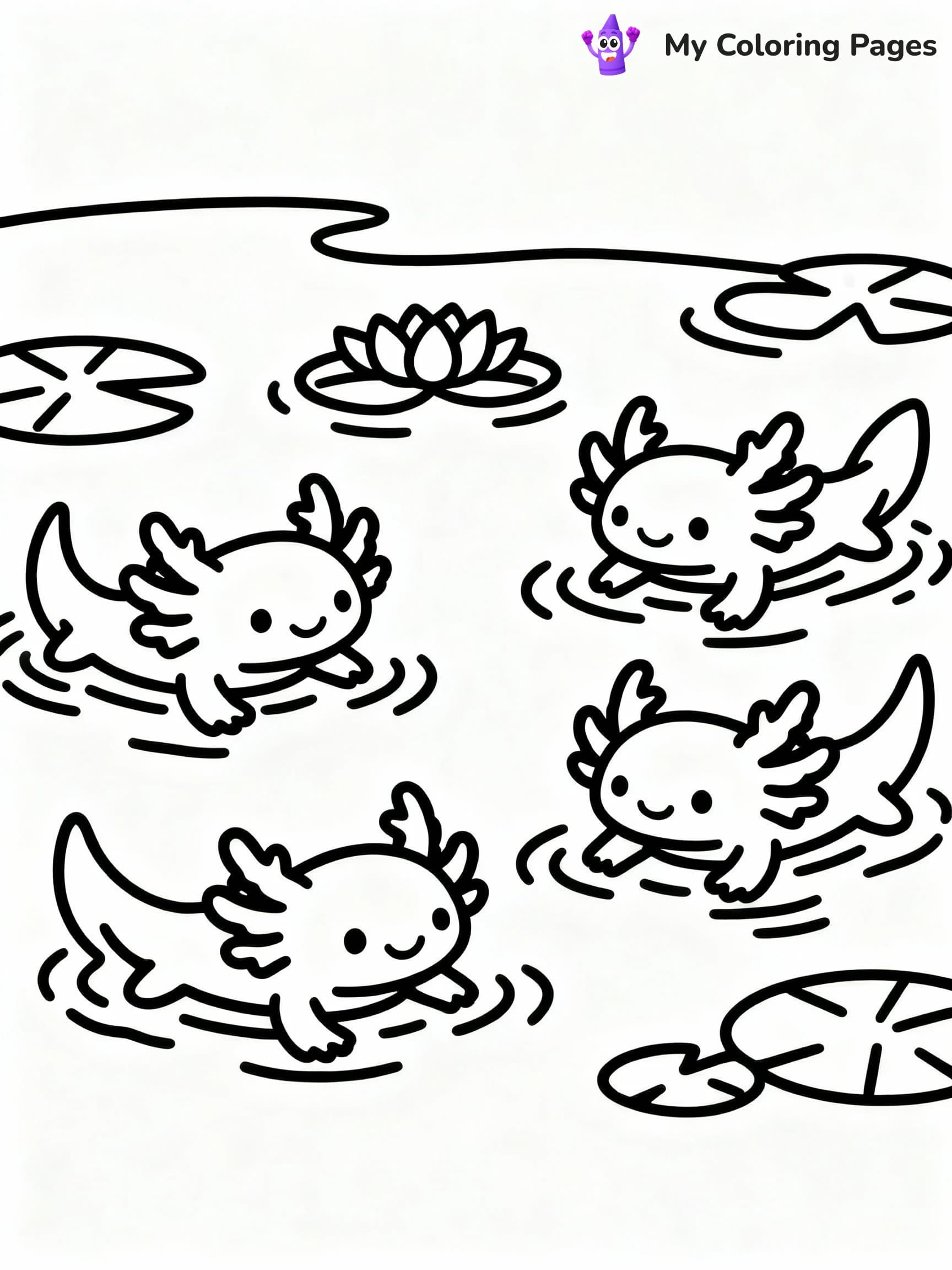 Axolotl Coloring Pages - 2