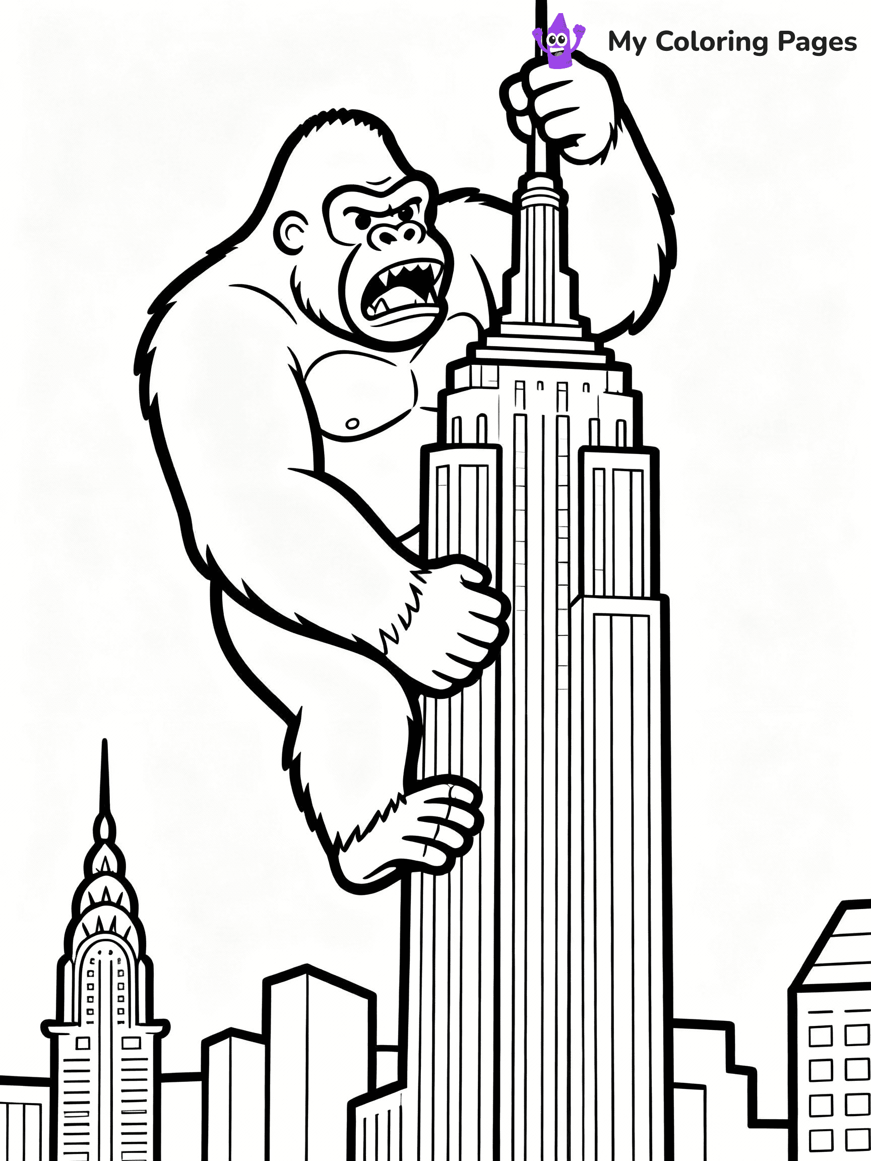 Gorilla Coloring Pages - 41