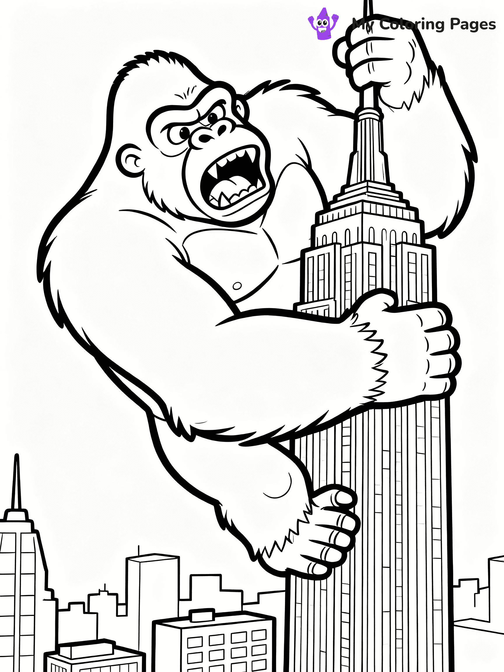 Gorilla Coloring Pages - 37