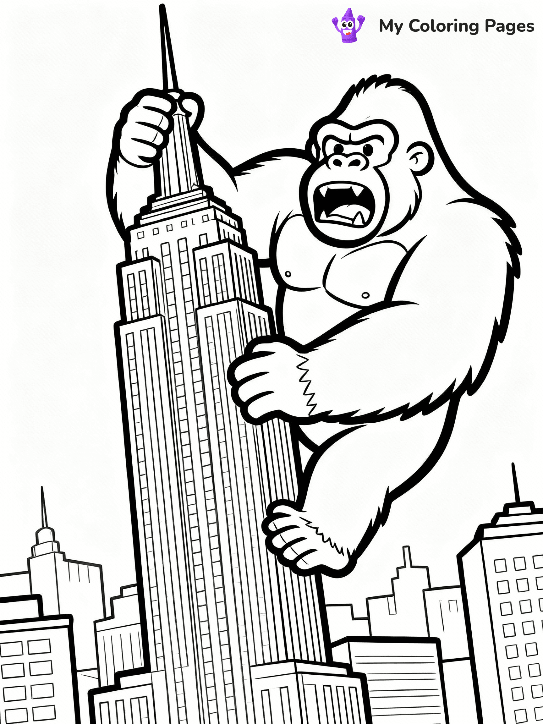Gorilla Coloring Pages - 36