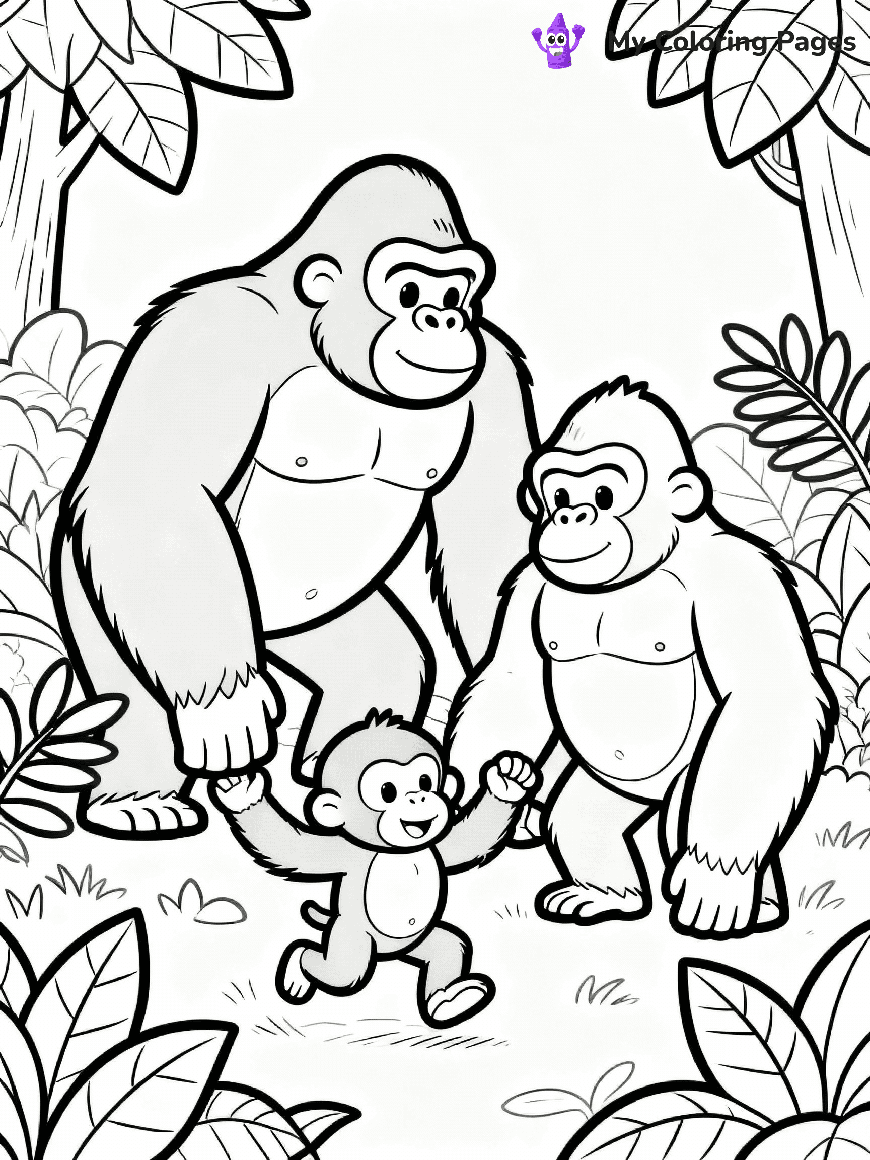 Gorilla Coloring Pages - 21