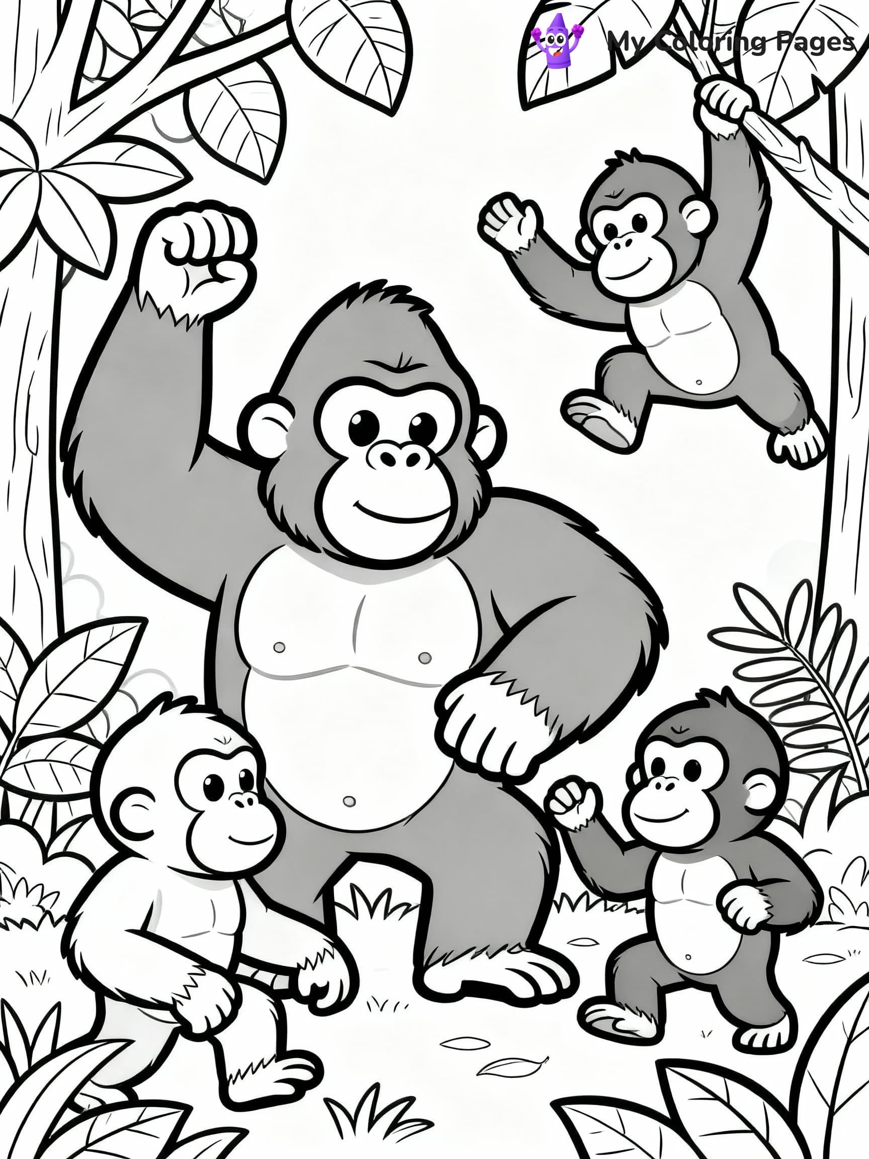 Gorilla Coloring Pages - 19