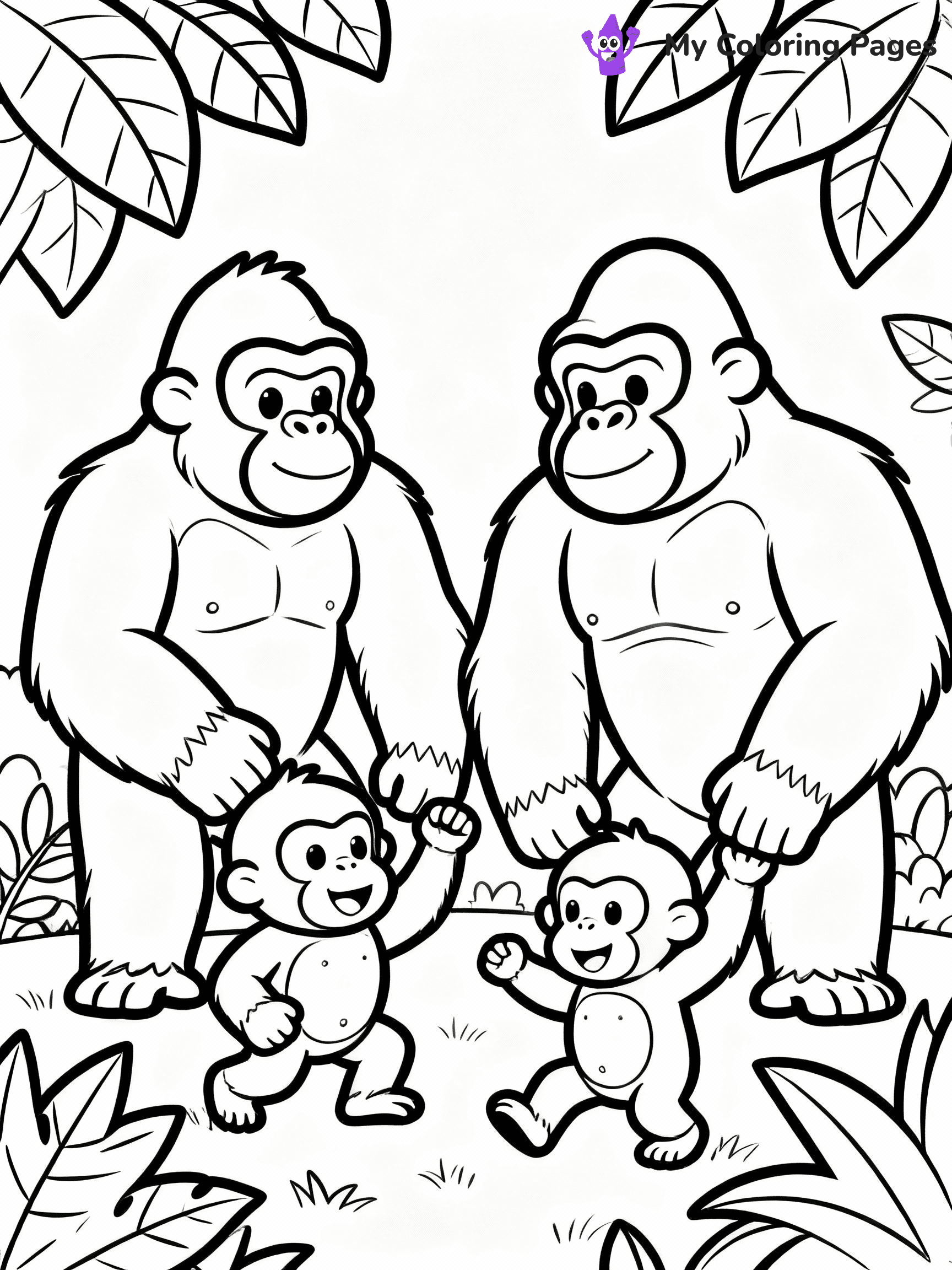 Gorilla Coloring Pages - 17