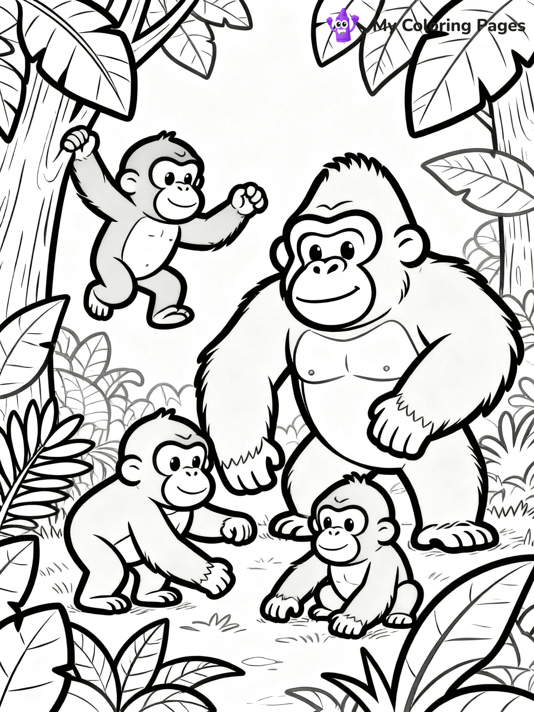 Gorilla Coloring Pages - 13