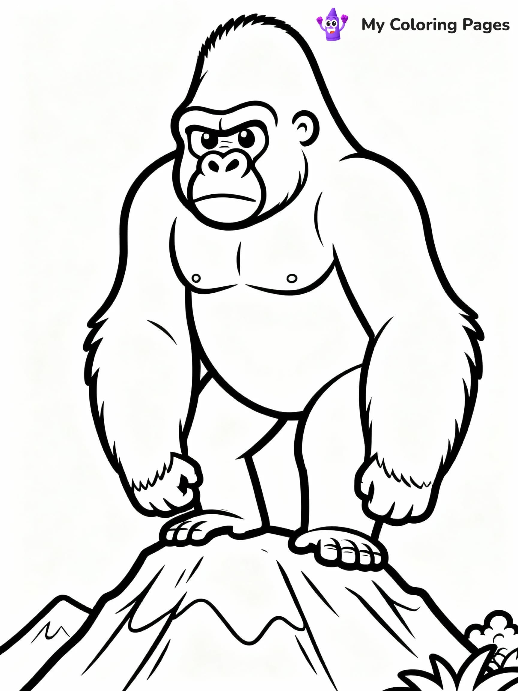 Gorilla Coloring Pages - 12