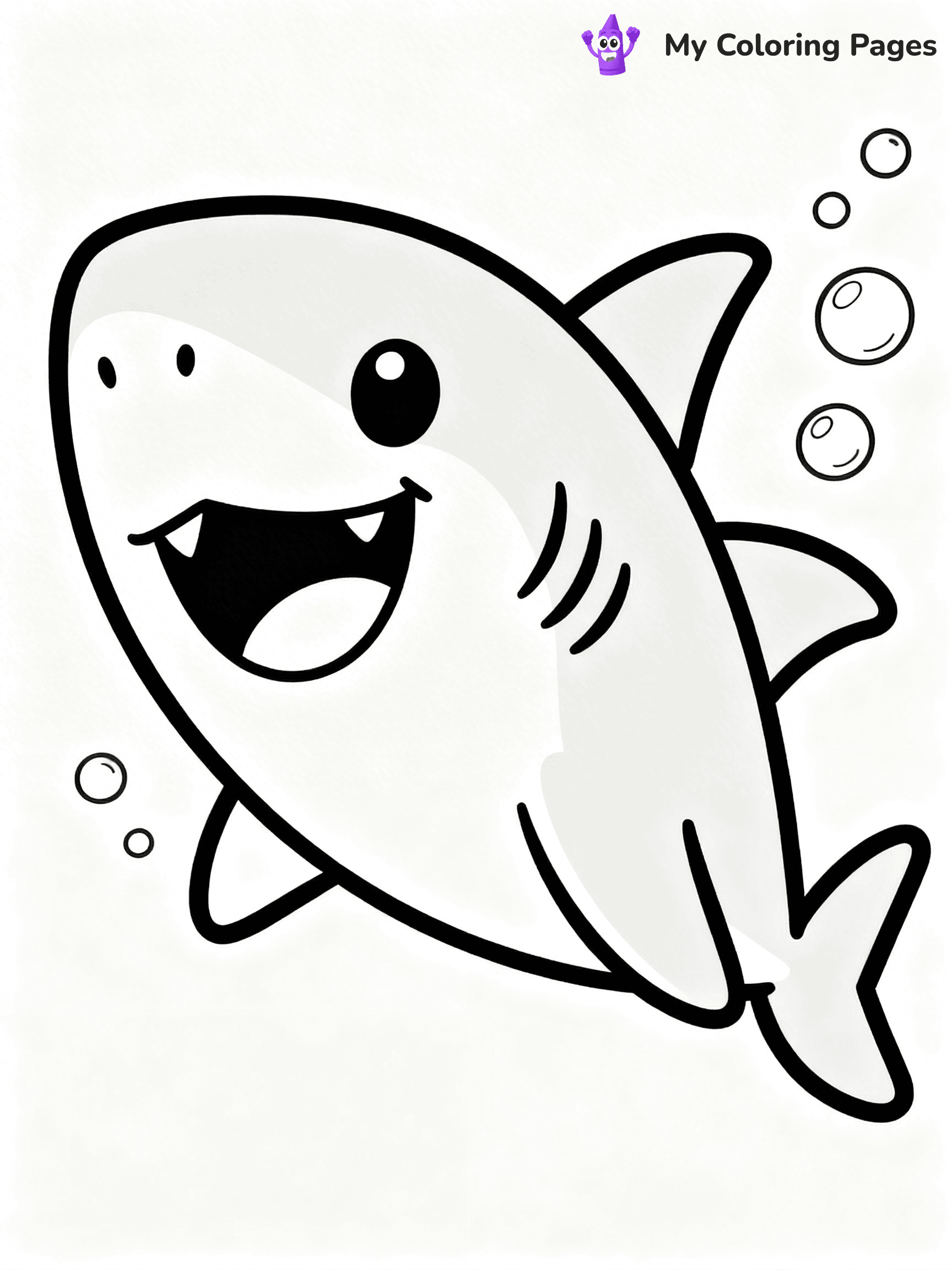 Cute Shark Coloring Pages - 28
