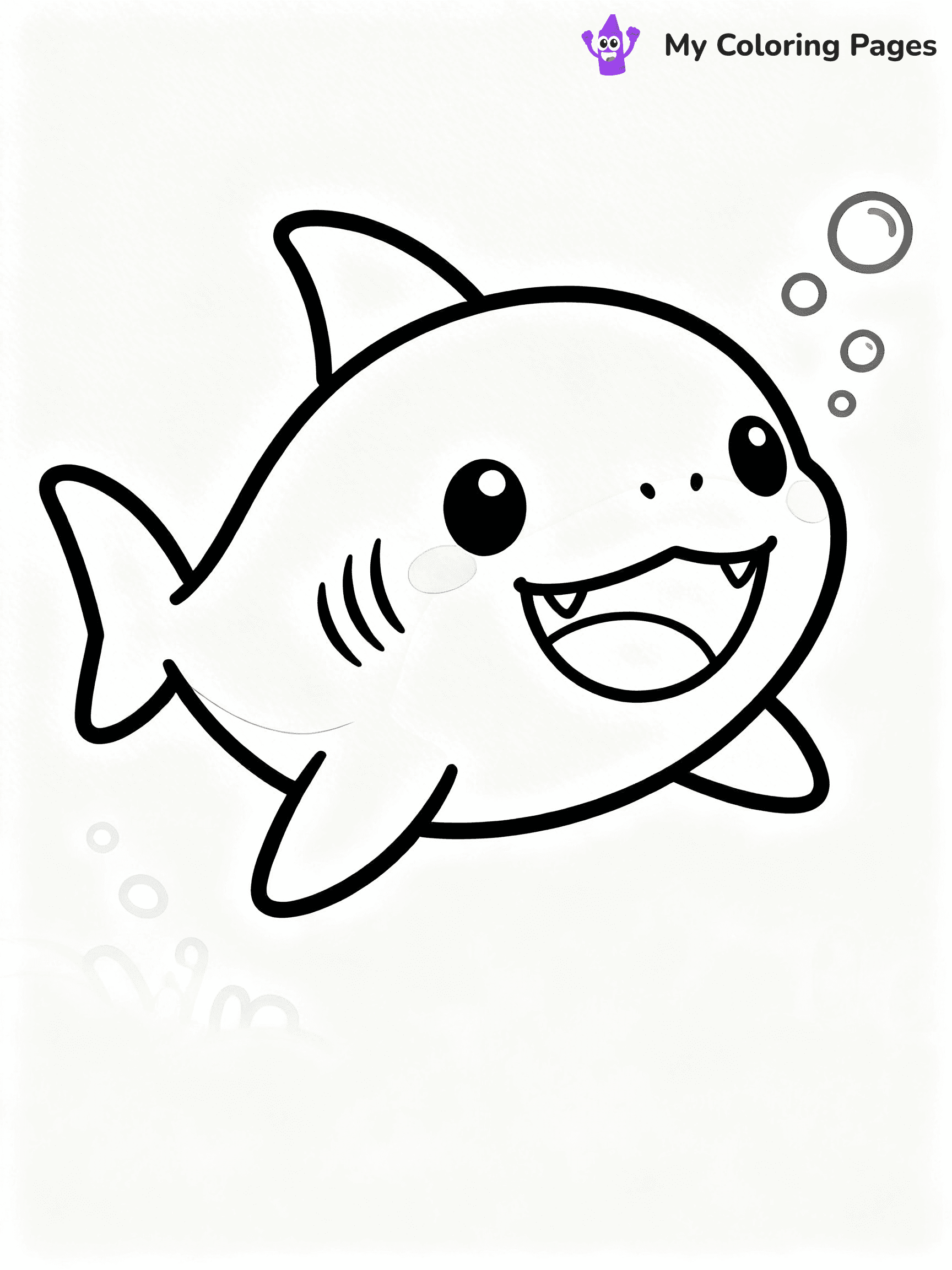 Cute Shark Coloring Pages - 27