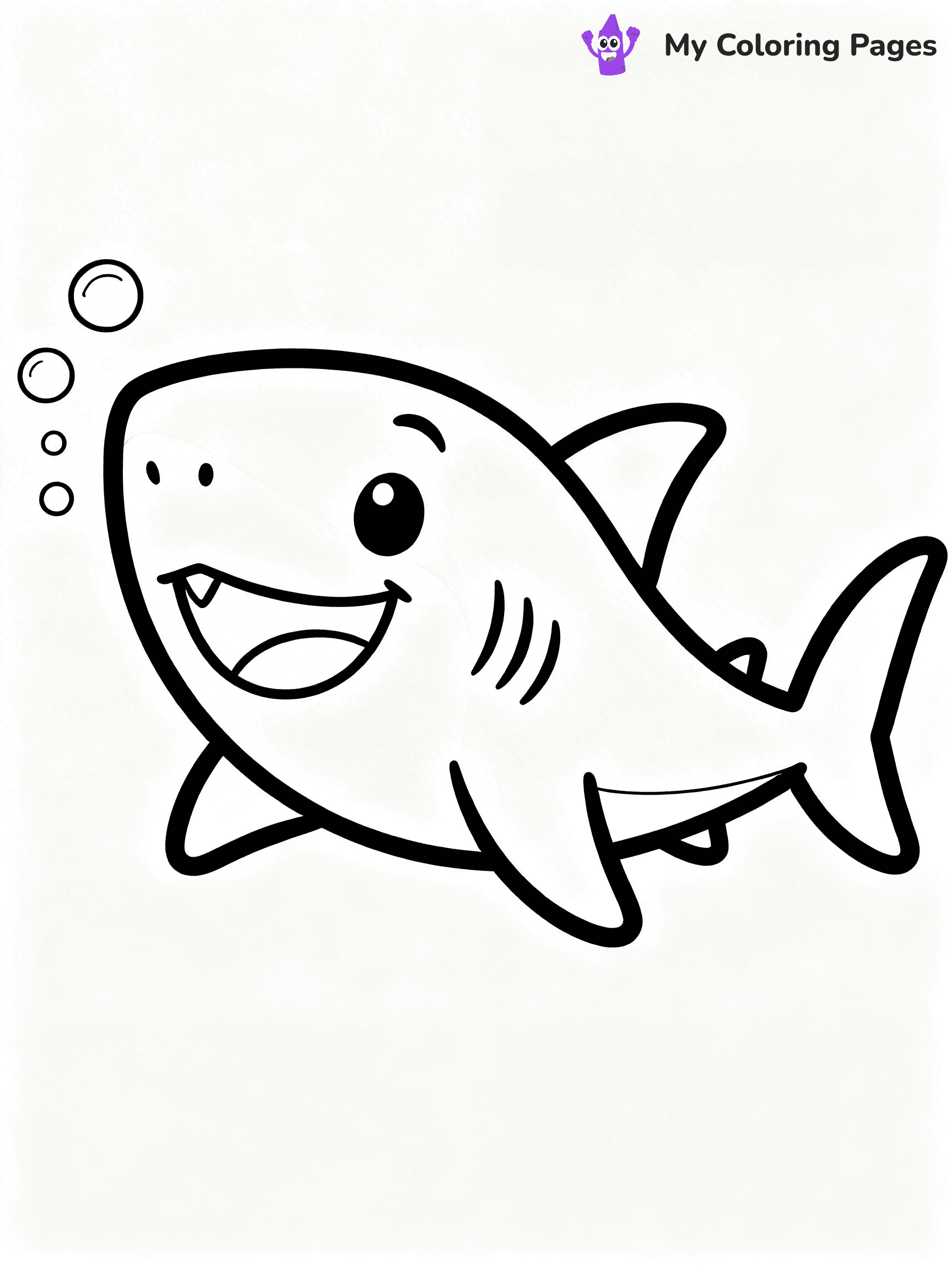 Cute Shark Coloring Pages - 25