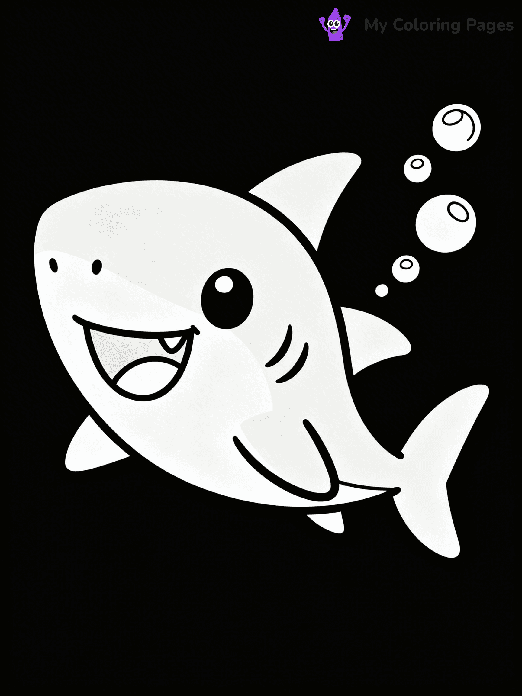 Cute Shark Coloring Pages - 24