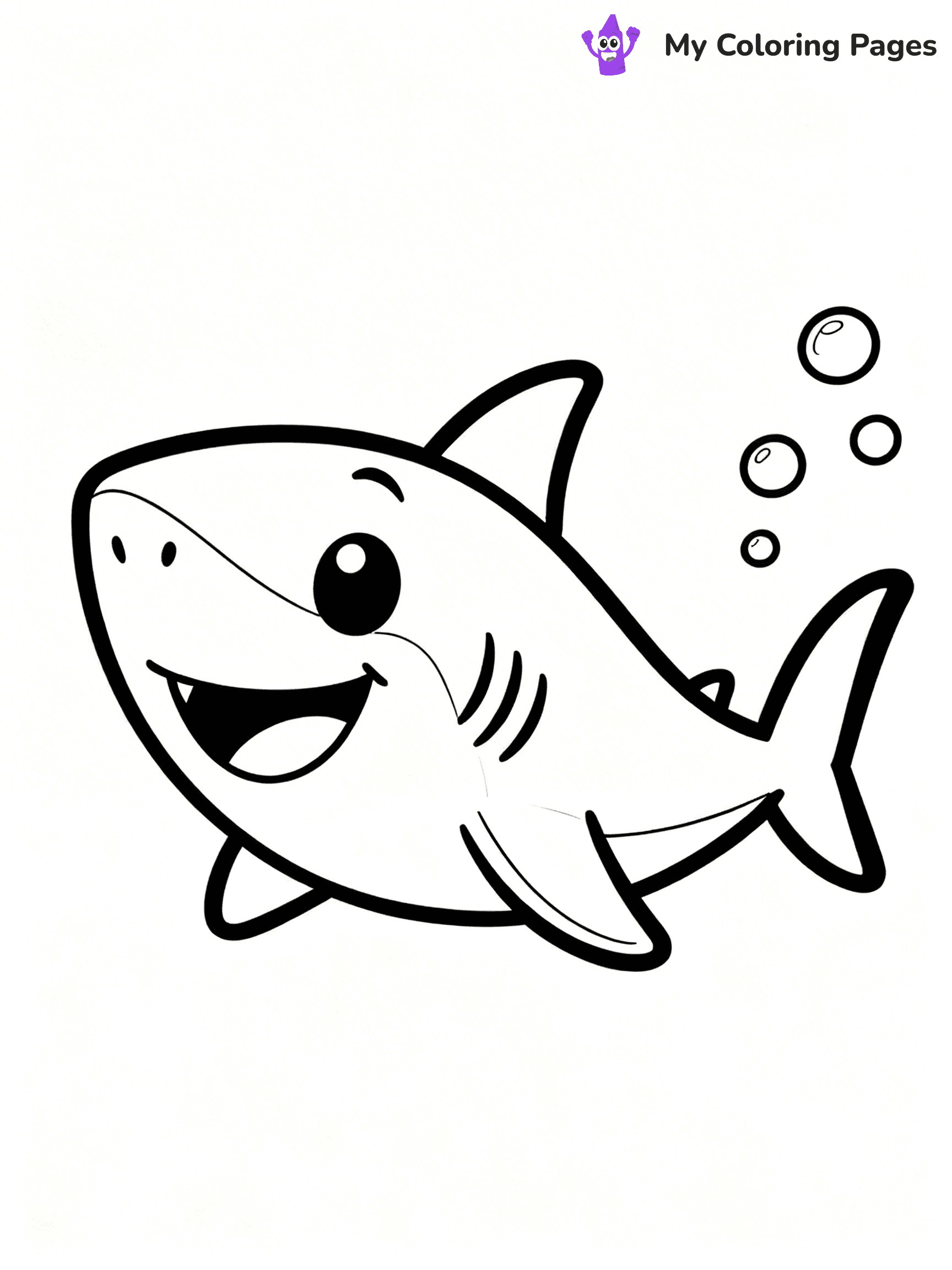 Cute Shark Coloring Pages - 23