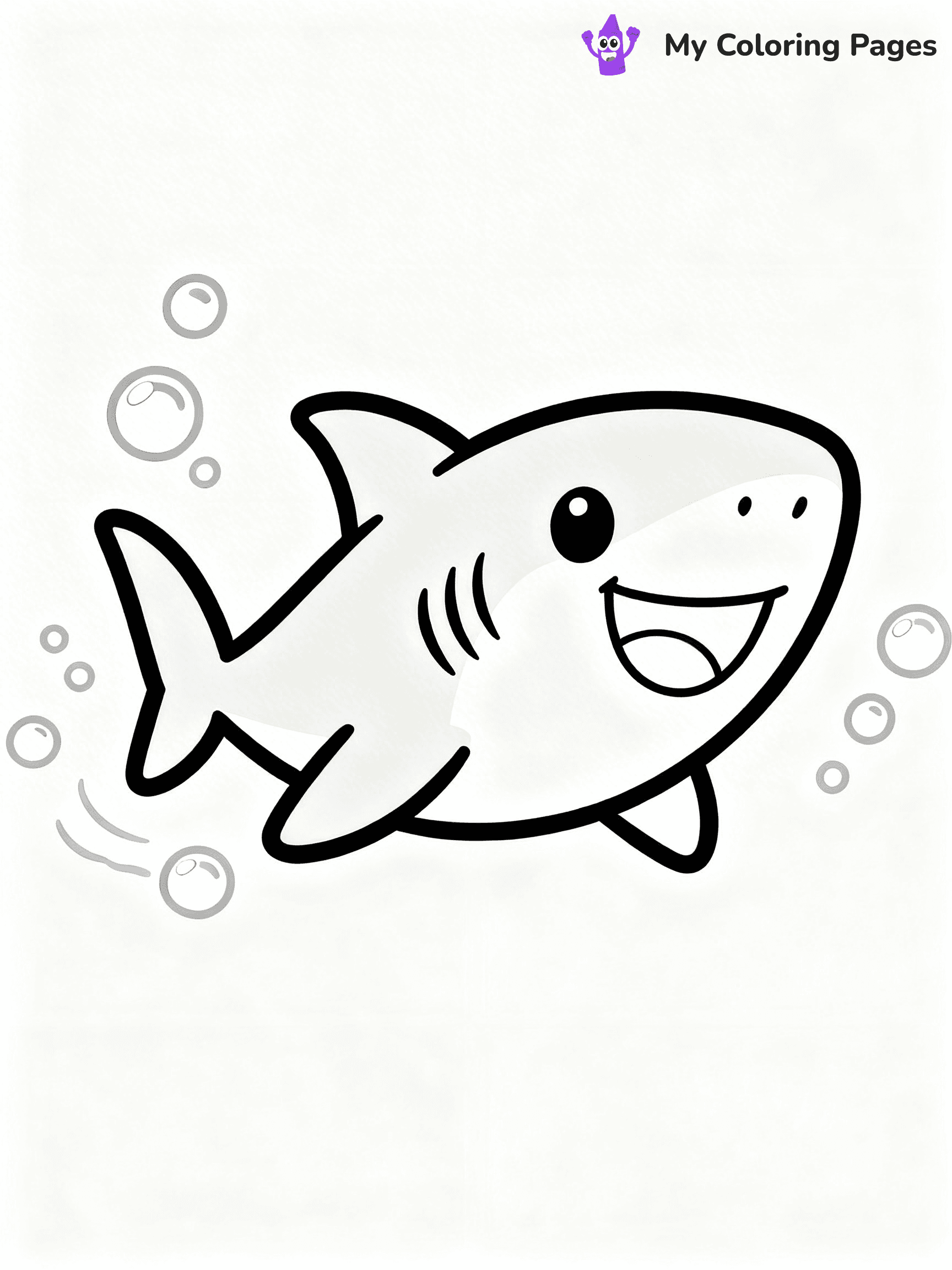 Cute Shark Coloring Pages - 22