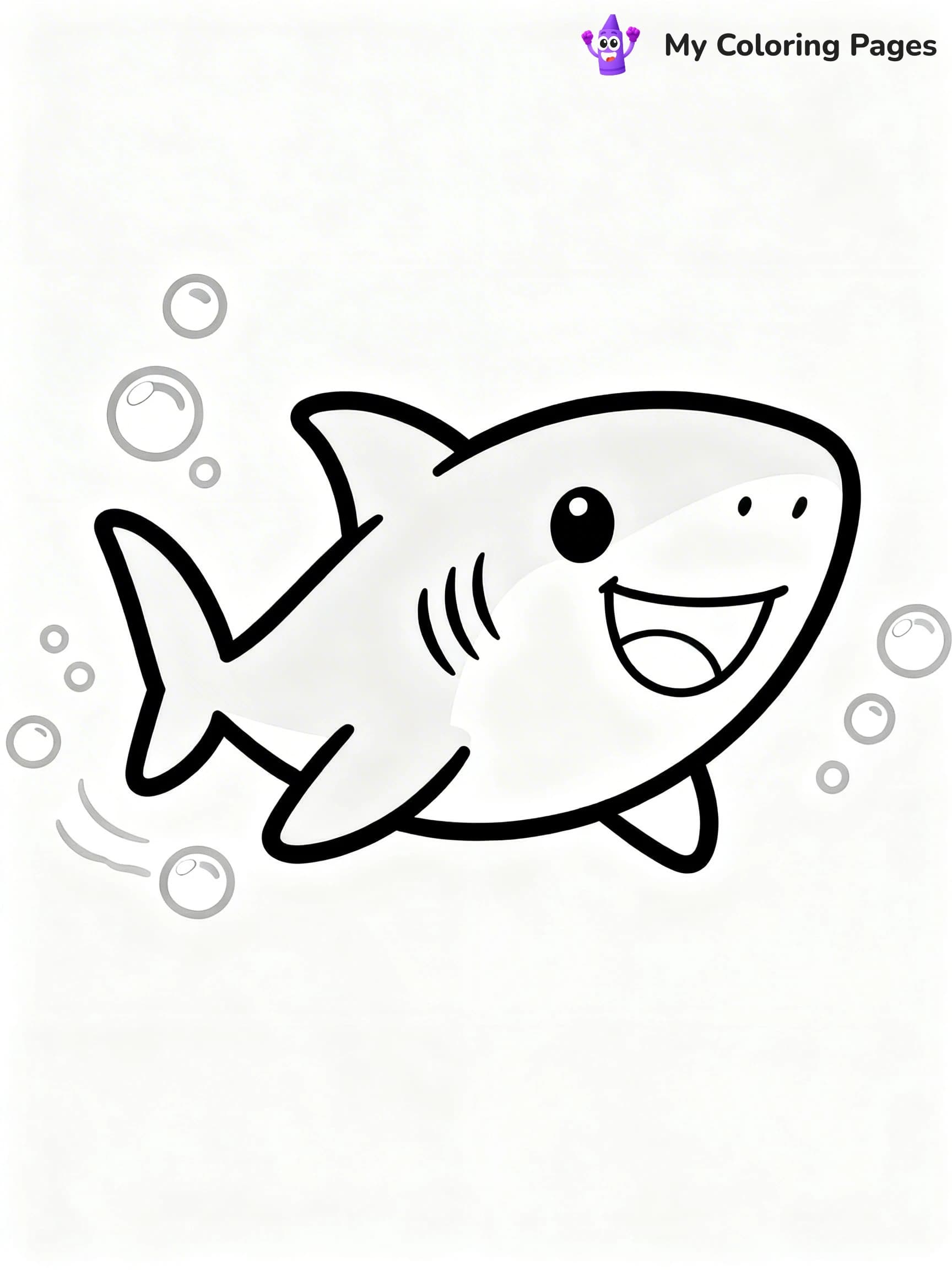 Cute Shark Coloring Pages - 22