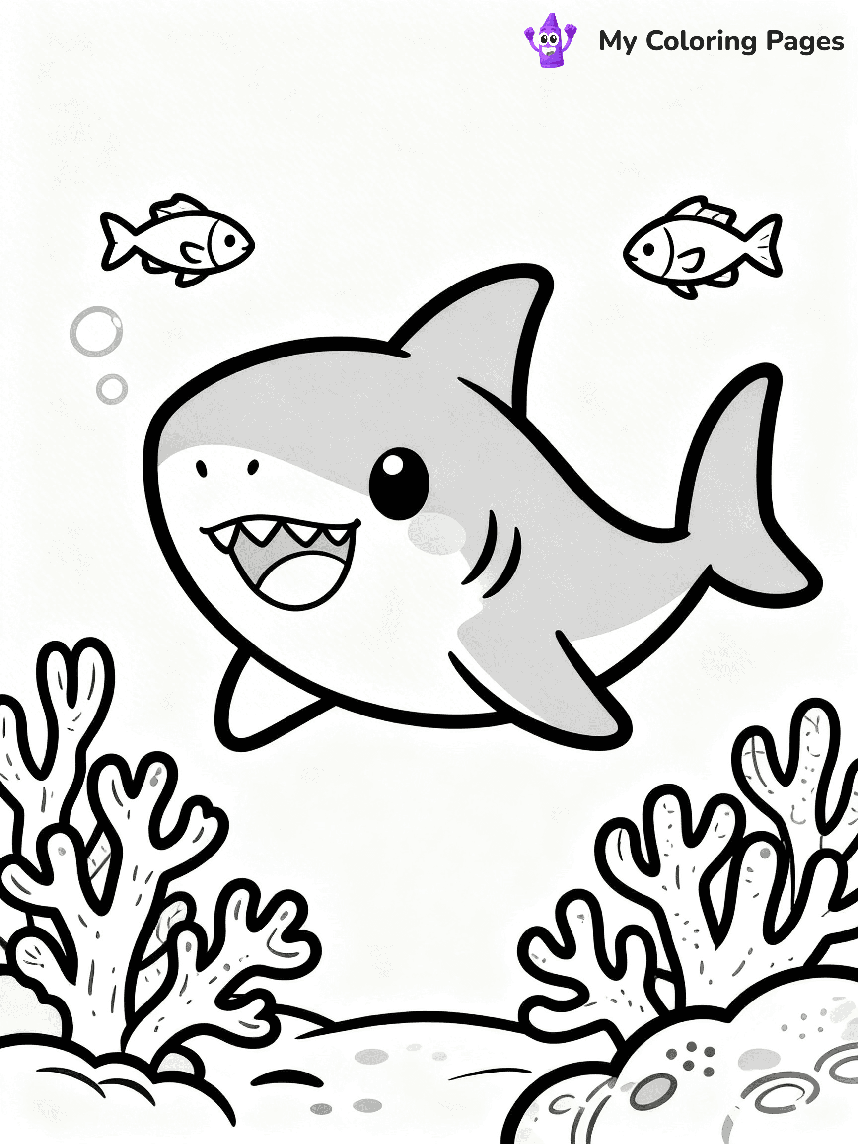 Cute Shark Coloring Pages - 14