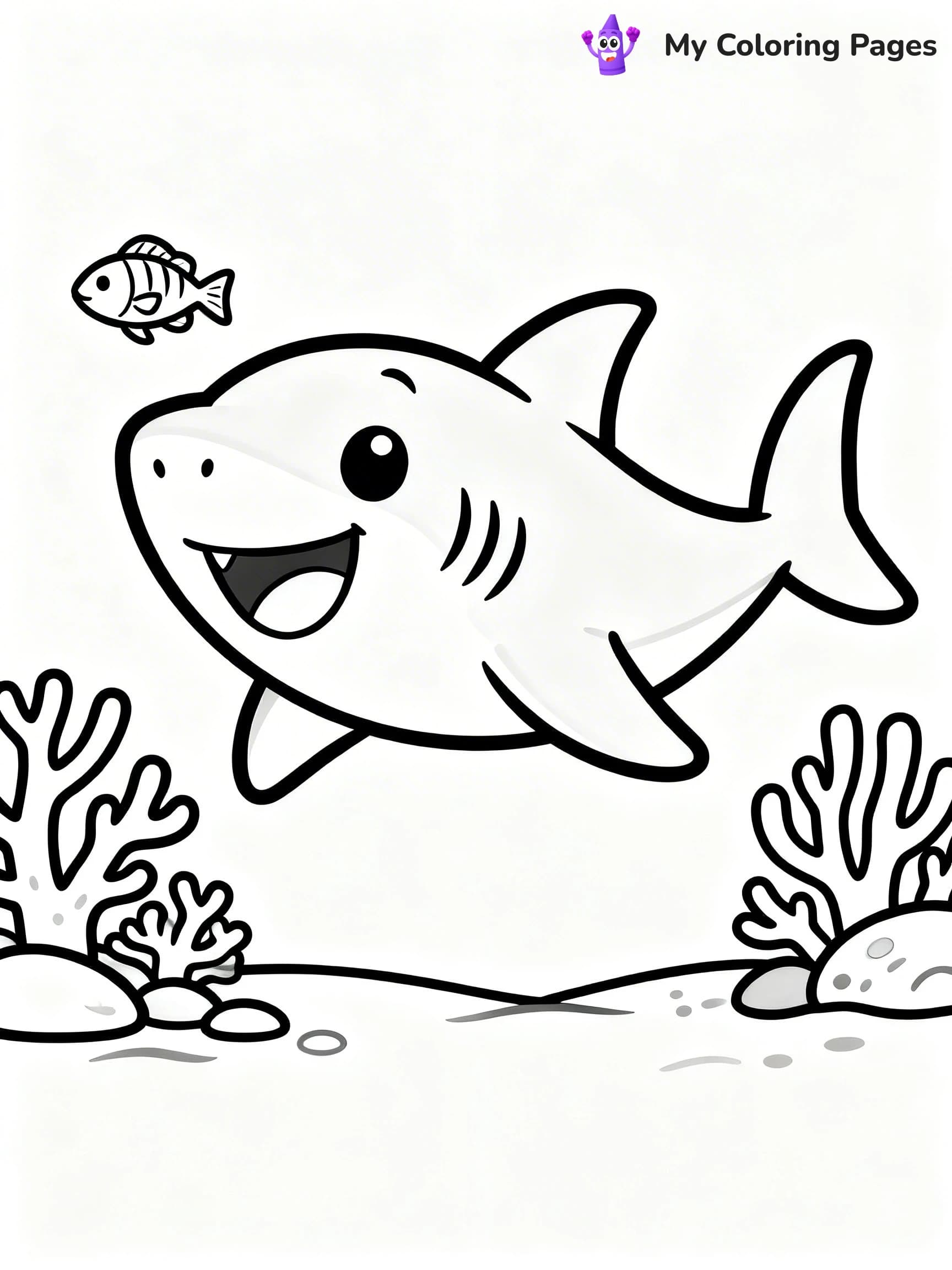 Cute Shark Coloring Pages - 13