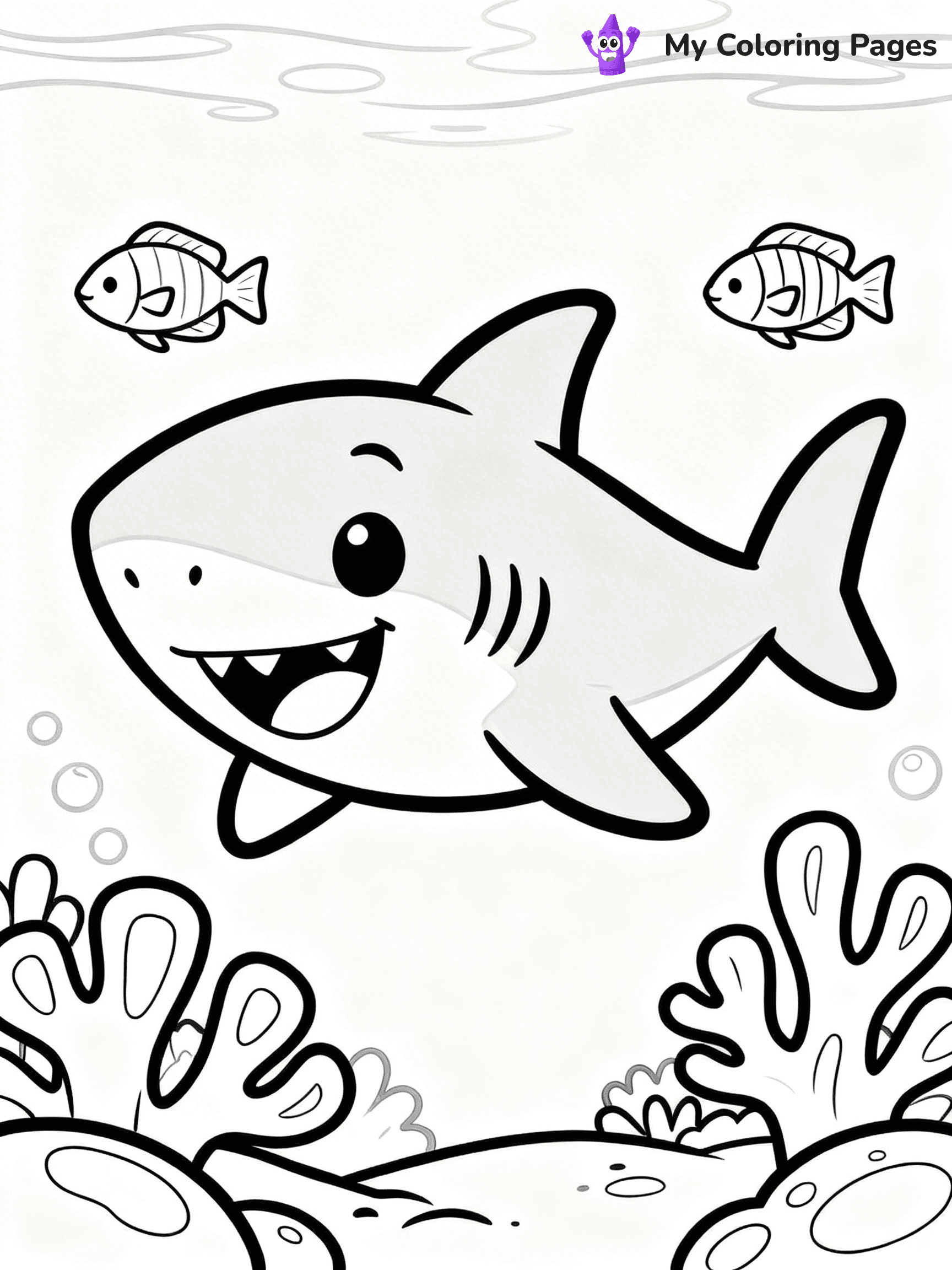 Cute Shark Coloring Pages - 9